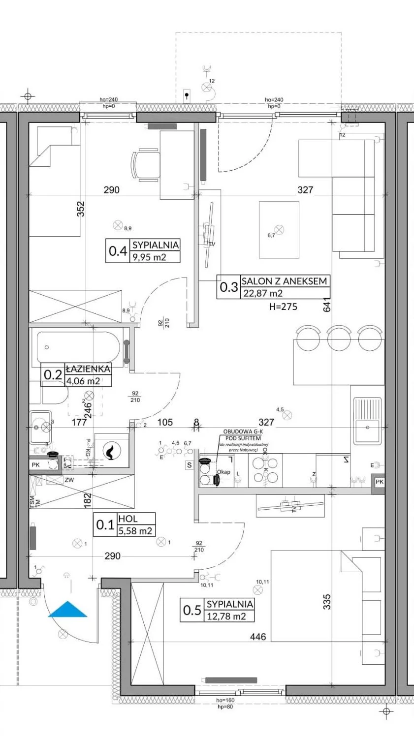 3 pokoje, mieszkanie 57,39 m², parter, oferta nr 73A, Osiedle Młodych, Janczewice, ul. Jedności