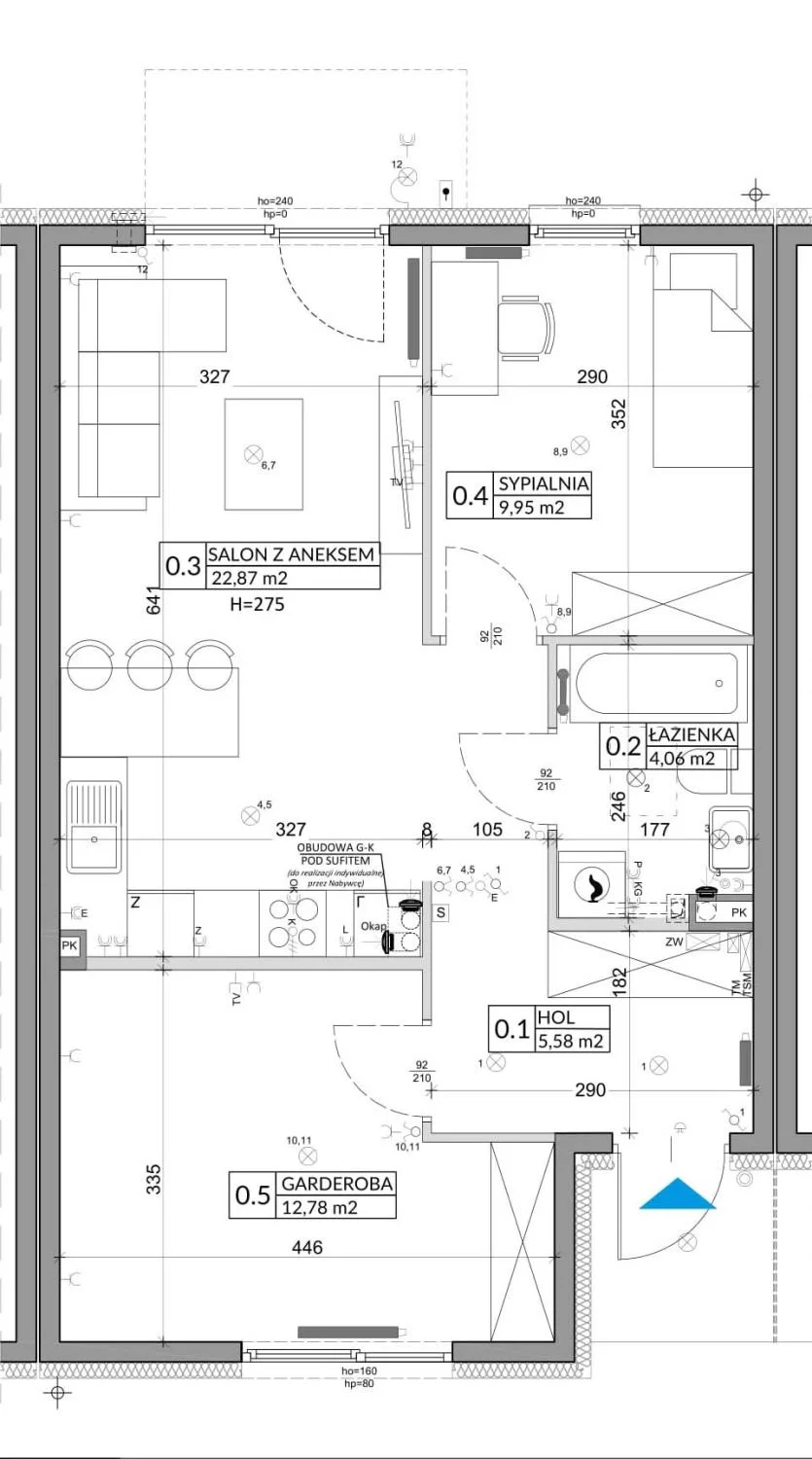 3 pokoje, mieszkanie 57,39 m², parter, oferta nr 86A, Osiedle Młodych, Janczewice, ul. Jedności