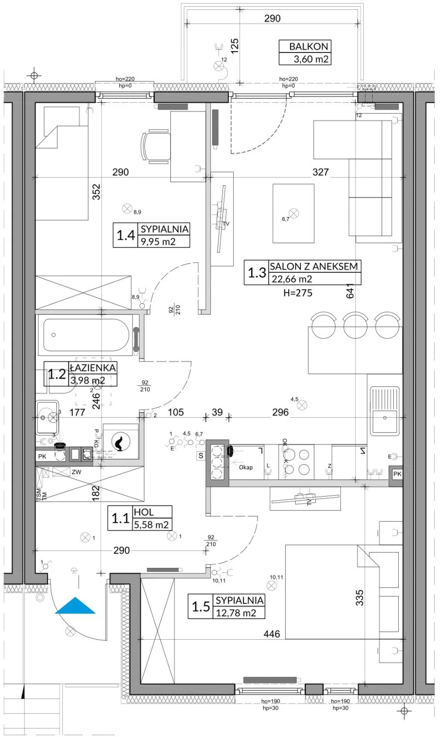 Mieszkanie 56,89 m², piętro 1, oferta nr 8B, Osiedle Młodych, Janczewice, ul. Jedności