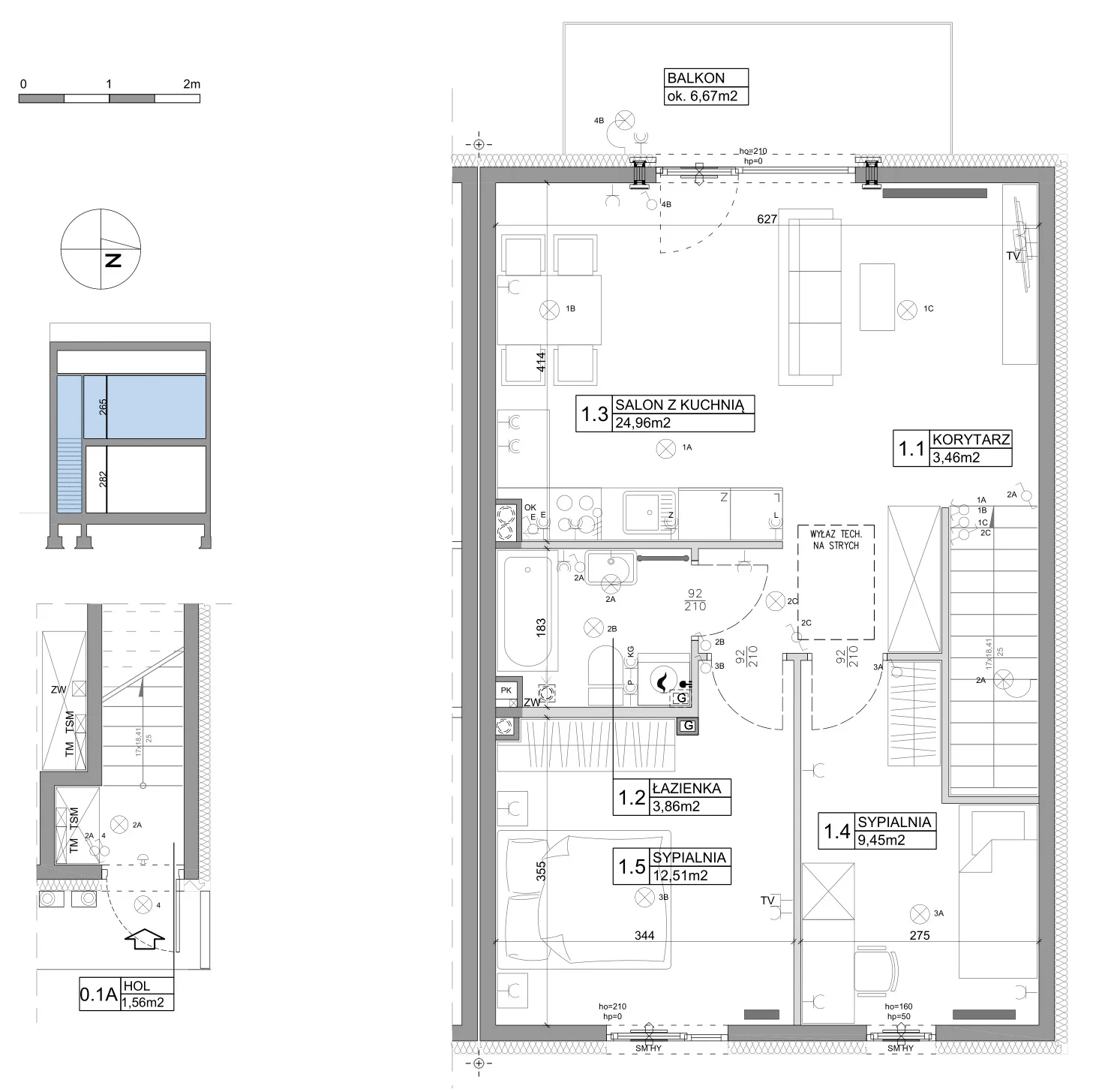 3 pokoje, mieszkanie 61,95 m², piętro 1, oferta nr 14, Boska Ksawerowska, Łódź, Górna, ul. Pabianicka