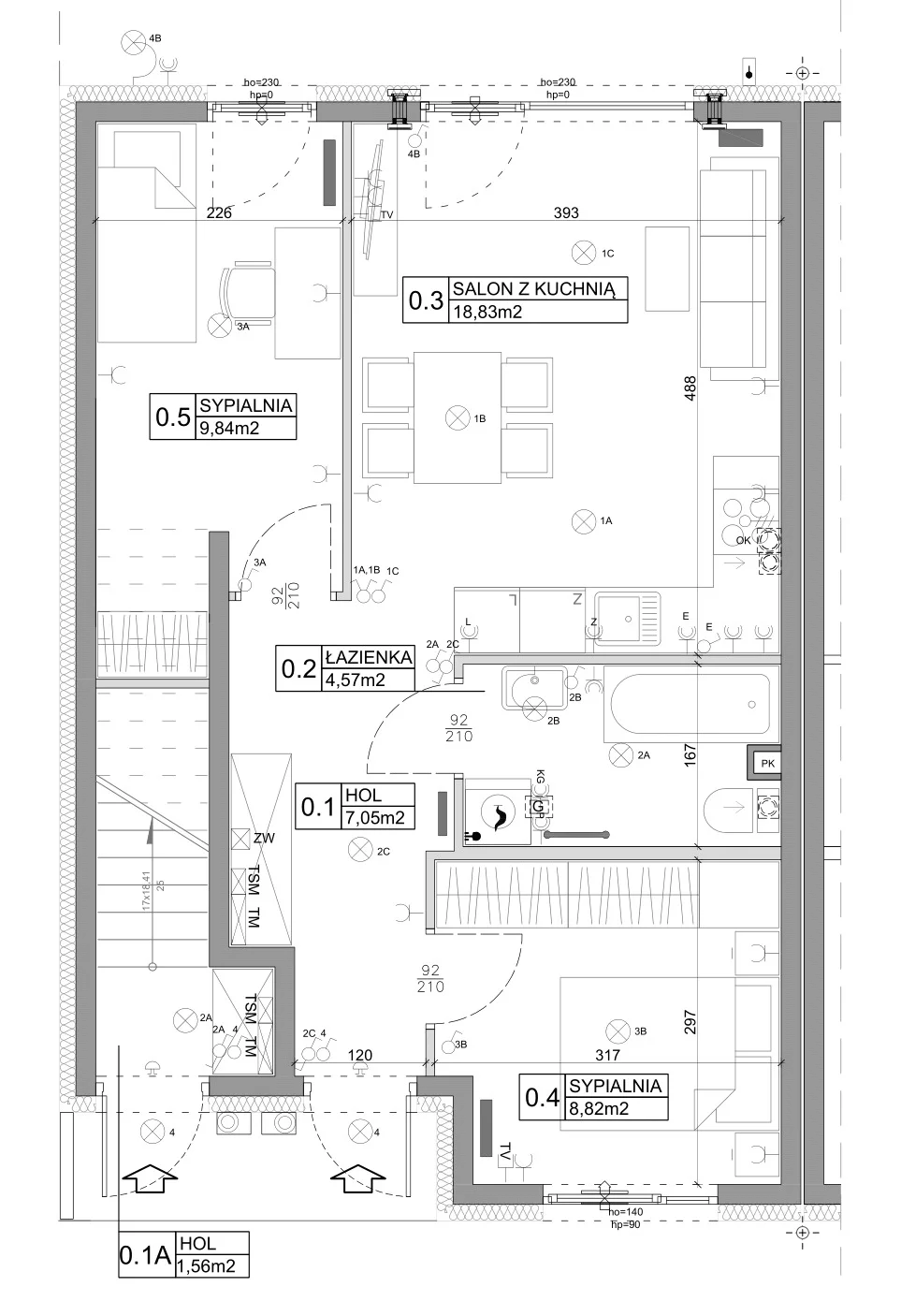 Mieszkanie 51,15 m², parter, oferta nr 17, Boska Ksawerowska, Łódź, Górna, ul. Pabianicka