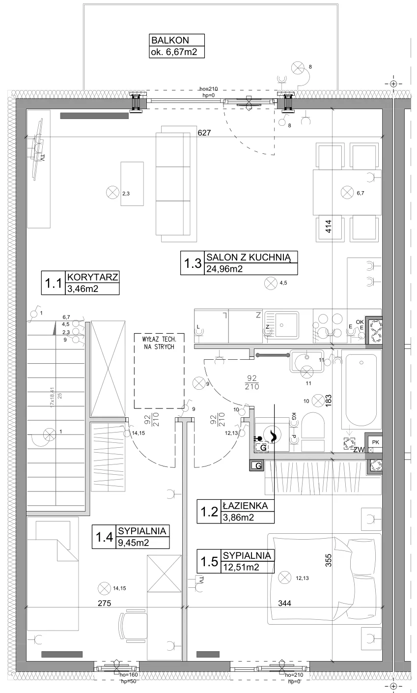 Mieszkanie 61,95 m², piętro 1, oferta nr 18, Boska Ksawerowska, Łódź, Górna, ul. Pabianicka