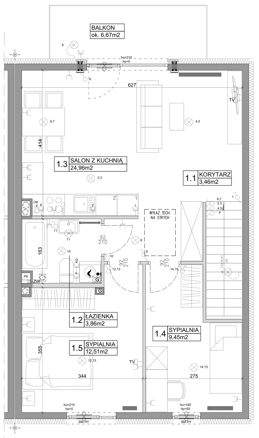 Mieszkanie 61,95 m², piętro 1, oferta nr 20, Boska Ksawerowska, Łódź, Górna, ul. Pabianicka