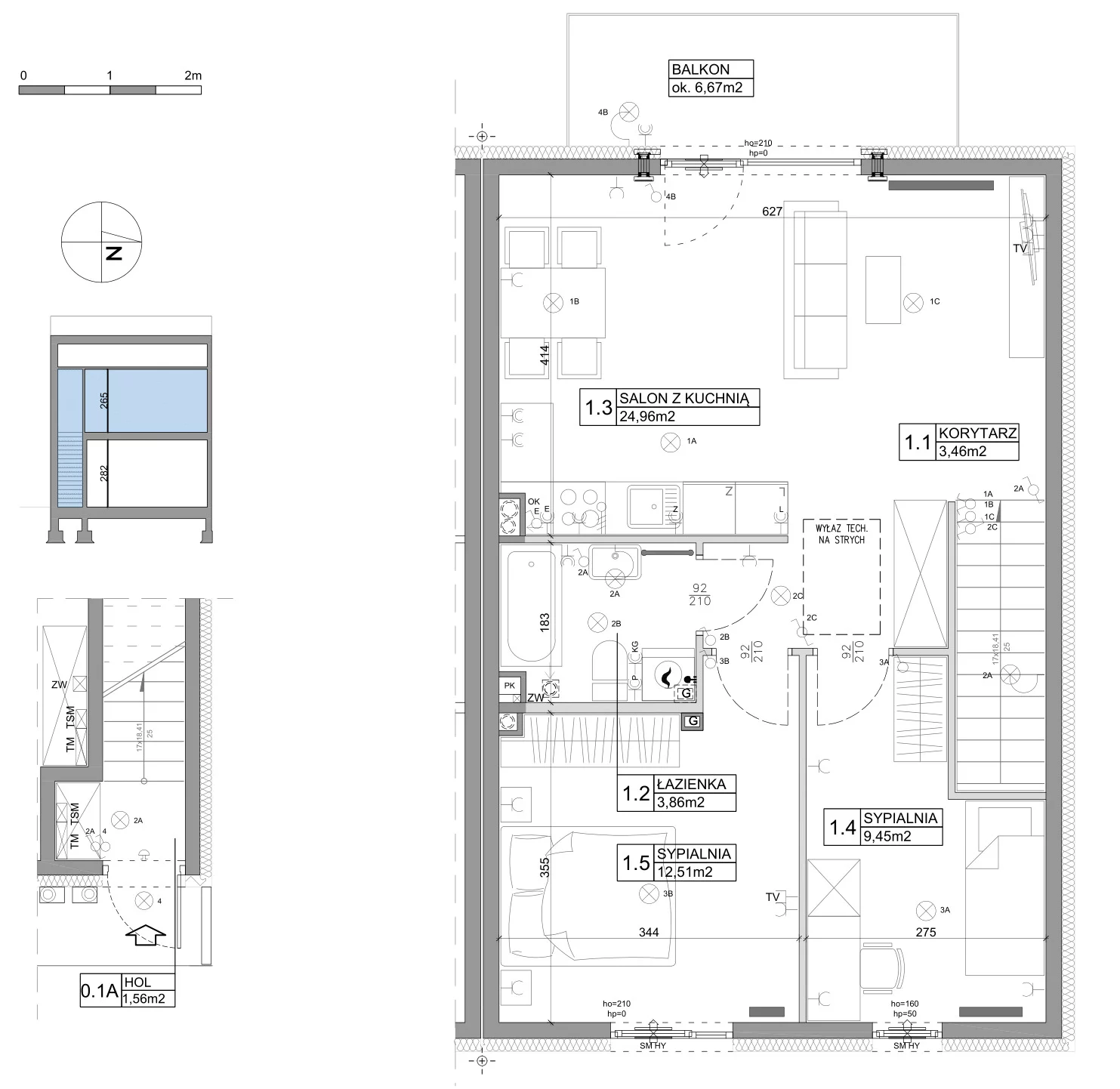 3 pokoje, mieszkanie 61,95 m², piętro 1, oferta nr 30, Boska Ksawerowska, Łódź, Górna, ul. Pabianicka