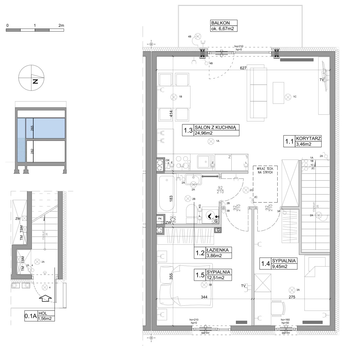 3 pokoje, mieszkanie 61,95 m², piętro 1, oferta nr 38, Boska Ksawerowska, Łódź, Górna, ul. Pabianicka