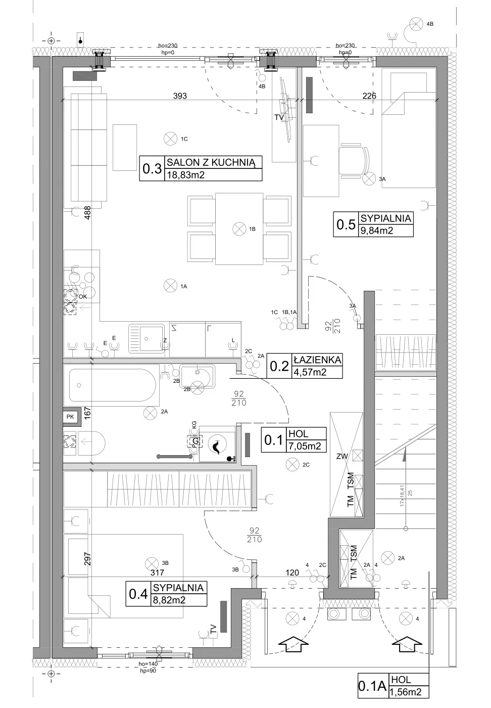 Mieszkanie 51,15 m², parter, oferta nr 51, Boska Ksawerowska, Łódź, Górna, ul. Pabianicka