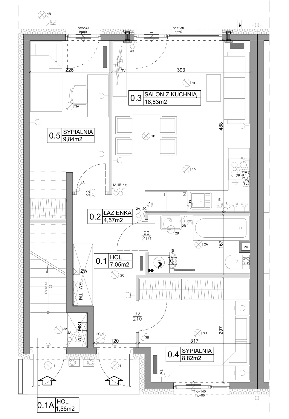 Mieszkanie 51,15 m², parter, oferta nr 57, Boska Ksawerowska, Łódź, Górna, ul. Pabianicka