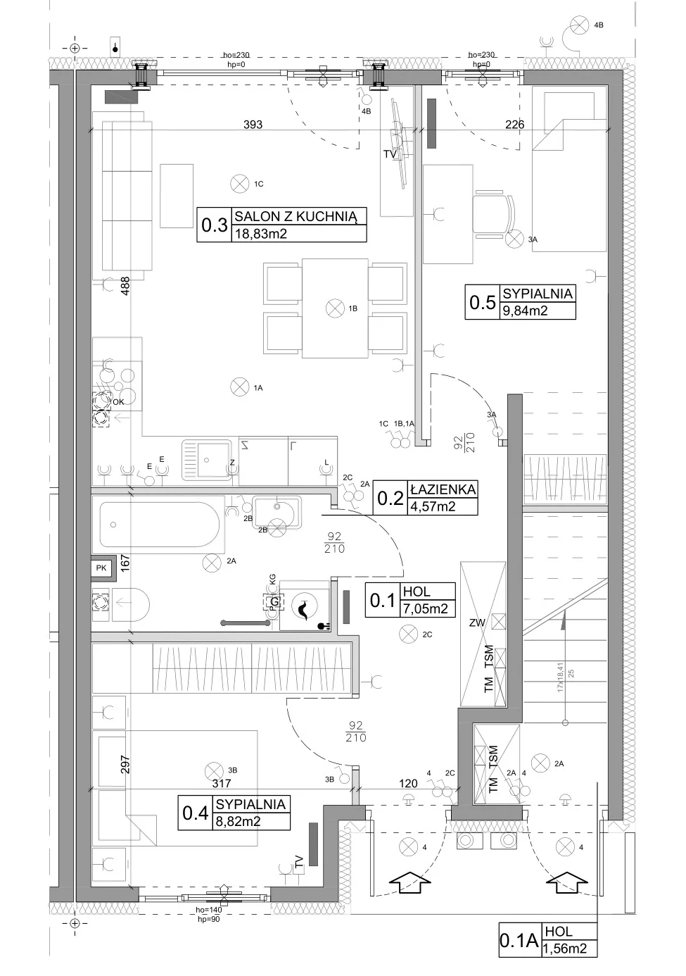 Mieszkanie 51,15 m², parter, oferta nr 59, Boska Ksawerowska, Łódź, Górna, ul. Pabianicka