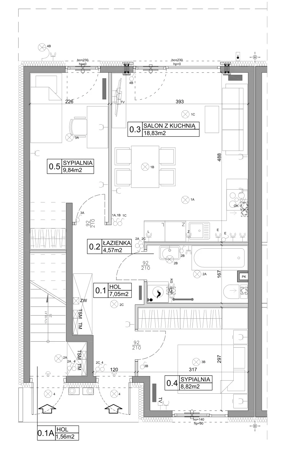 Mieszkanie 51,15 m², parter, oferta nr 63, Boska Ksawerowska, Łódź, Górna, ul. Pabianicka