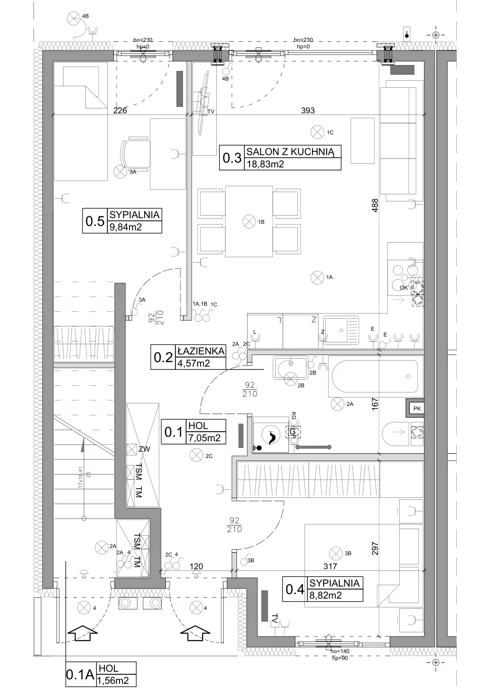 Mieszkanie 51,15 m², parter, oferta nr 65, Boska Ksawerowska, Łódź, Górna, ul. Pabianicka