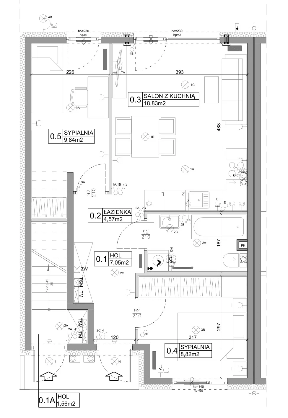 Mieszkanie 51,15 m², parter, oferta nr 73, Boska Ksawerowska, Łódź, Górna, ul. Pabianicka