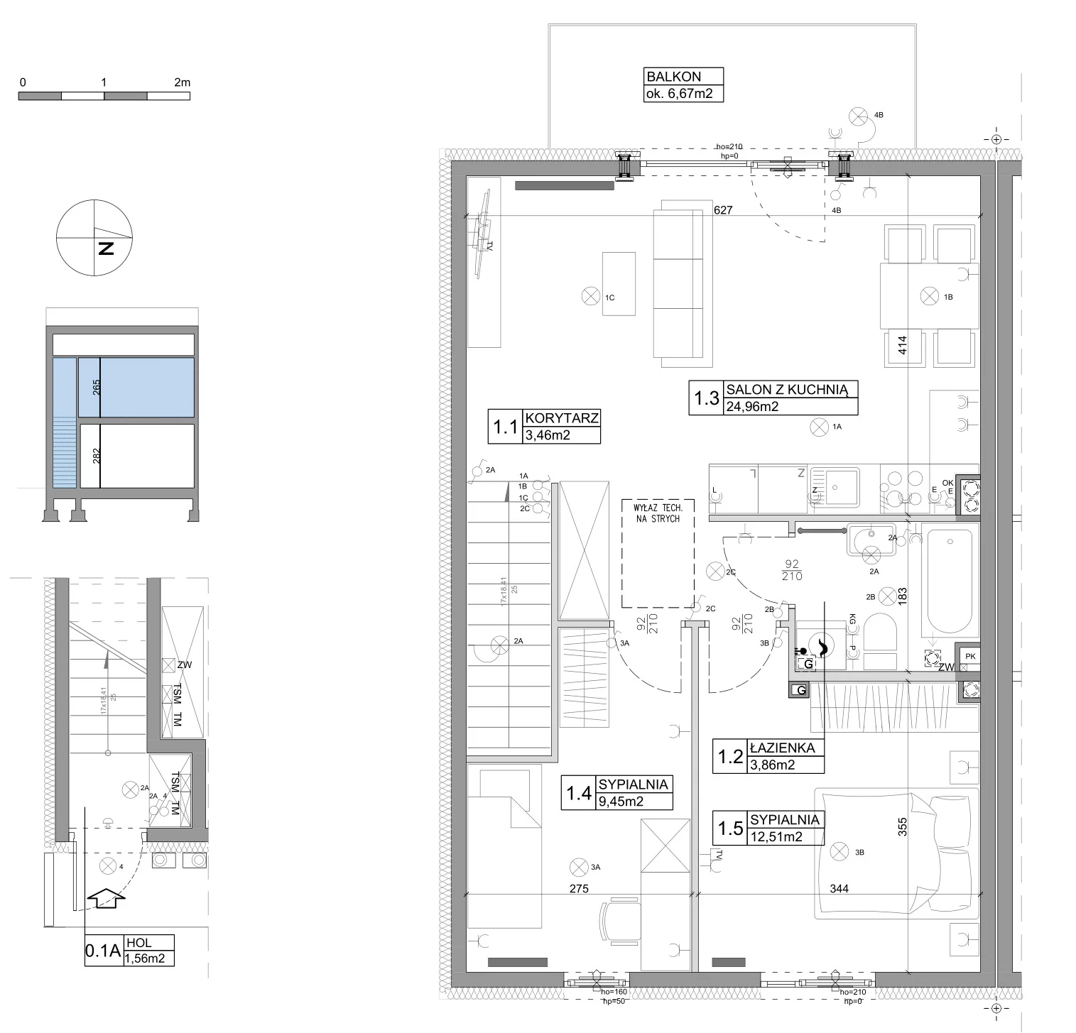 Mieszkanie 61,95 m², piętro 1, oferta nr 80, Boska Ksawerowska, Łódź, Górna, ul. Pabianicka