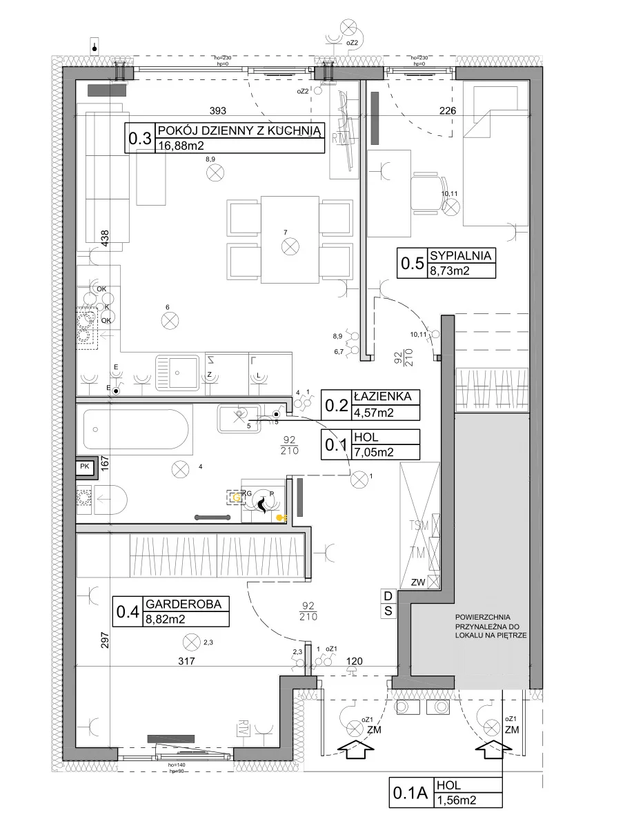 3 pokoje, mieszkanie 48,03 m², parter, oferta nr 1, Manufaktura Marki 2, Marki, ul. Stawowa