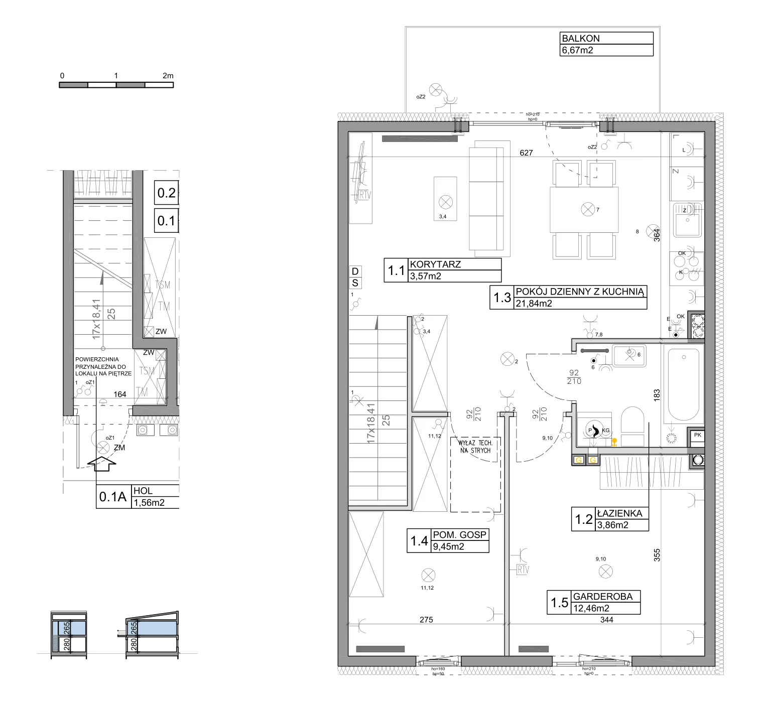 3 pokoje, mieszkanie 58,82 m², piętro 1, oferta nr 12, Manufaktura Marki 2, Marki, ul. Stawowa