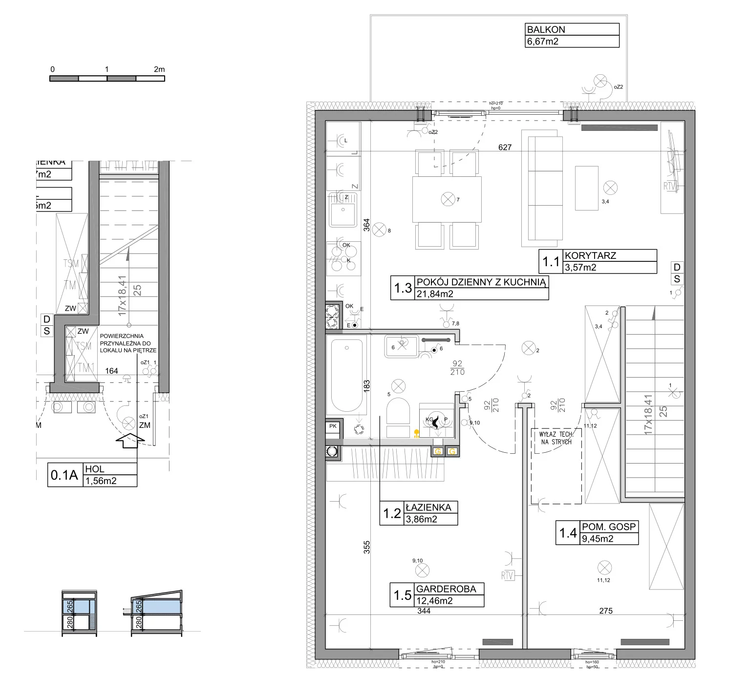 3 pokoje, mieszkanie 58,82 m², piętro 1, oferta nr 14, Manufaktura Marki 2, Marki, ul. Stawowa