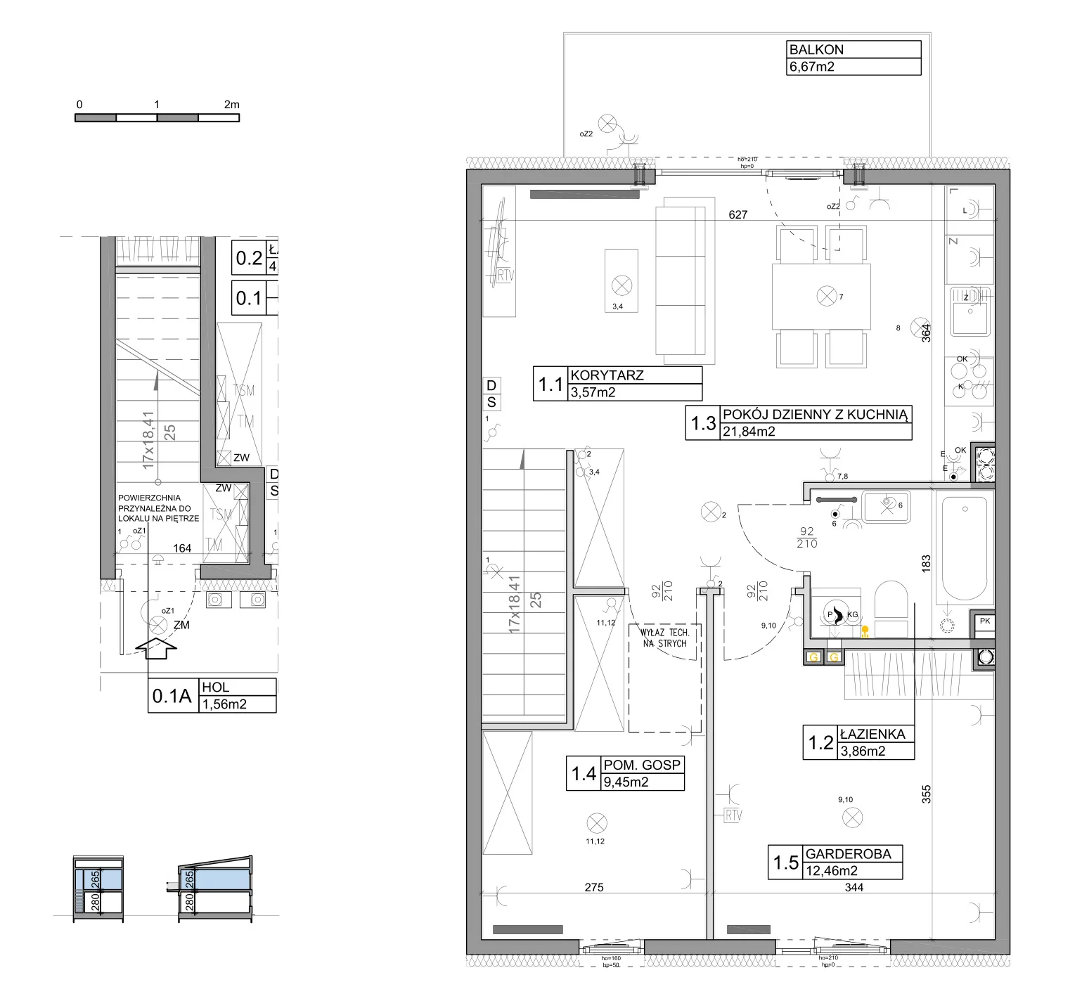 3 pokoje, mieszkanie 58,82 m², piętro 1, oferta nr 18, Manufaktura Marki 2, Marki, ul. Stawowa