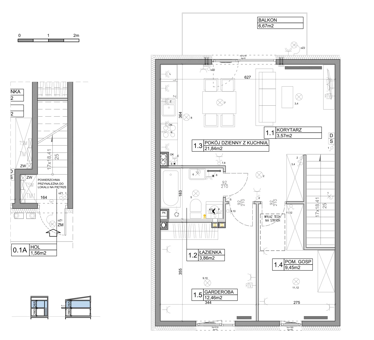 3 pokoje, mieszkanie 58,82 m², piętro 1, oferta nr 2, Manufaktura Marki 2, Marki, ul. Stawowa