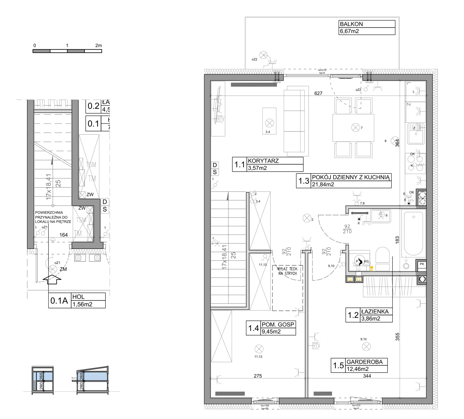 3 pokoje, mieszkanie 58,82 m², piętro 1, oferta nr 22, Manufaktura Marki 2, Marki, ul. Stawowa