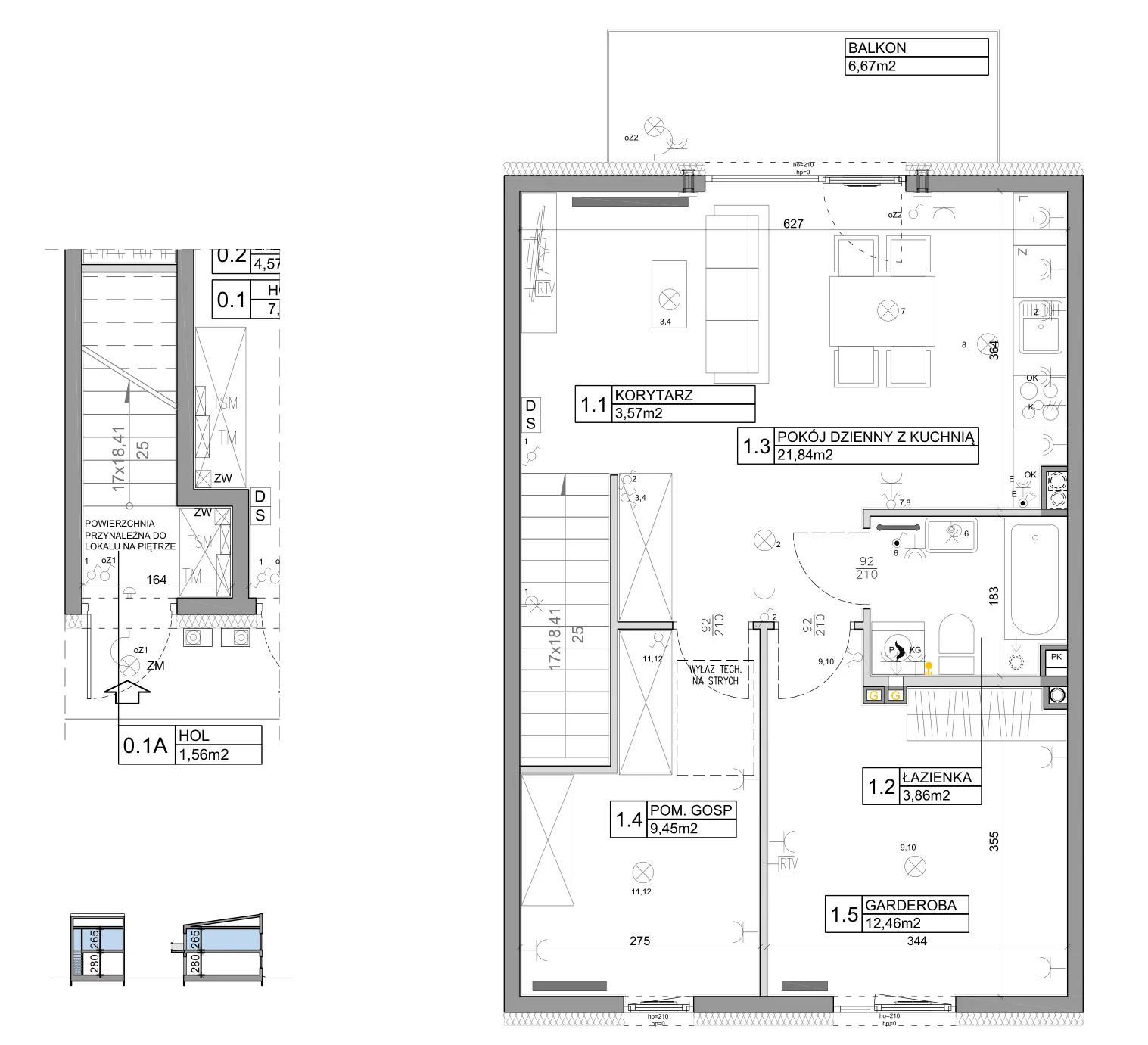 3 pokoje, mieszkanie 58,82 m², piętro 1, oferta nr 50, Manufaktura Marki 2, Marki, ul. Stawowa