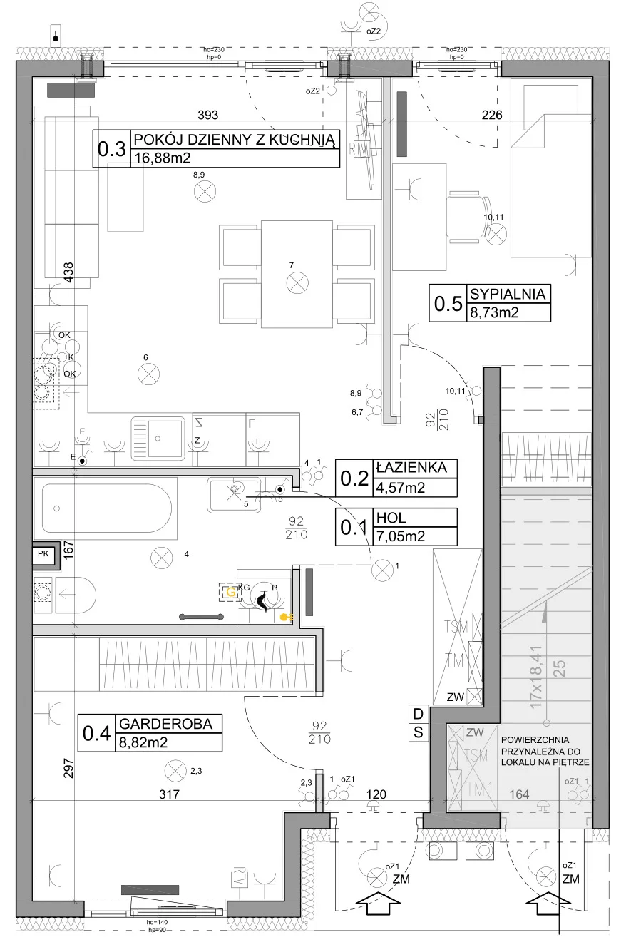 3 pokoje, mieszkanie 48,03 m², parter, oferta nr 55, Manufaktura Marki 2, Marki, ul. Stawowa