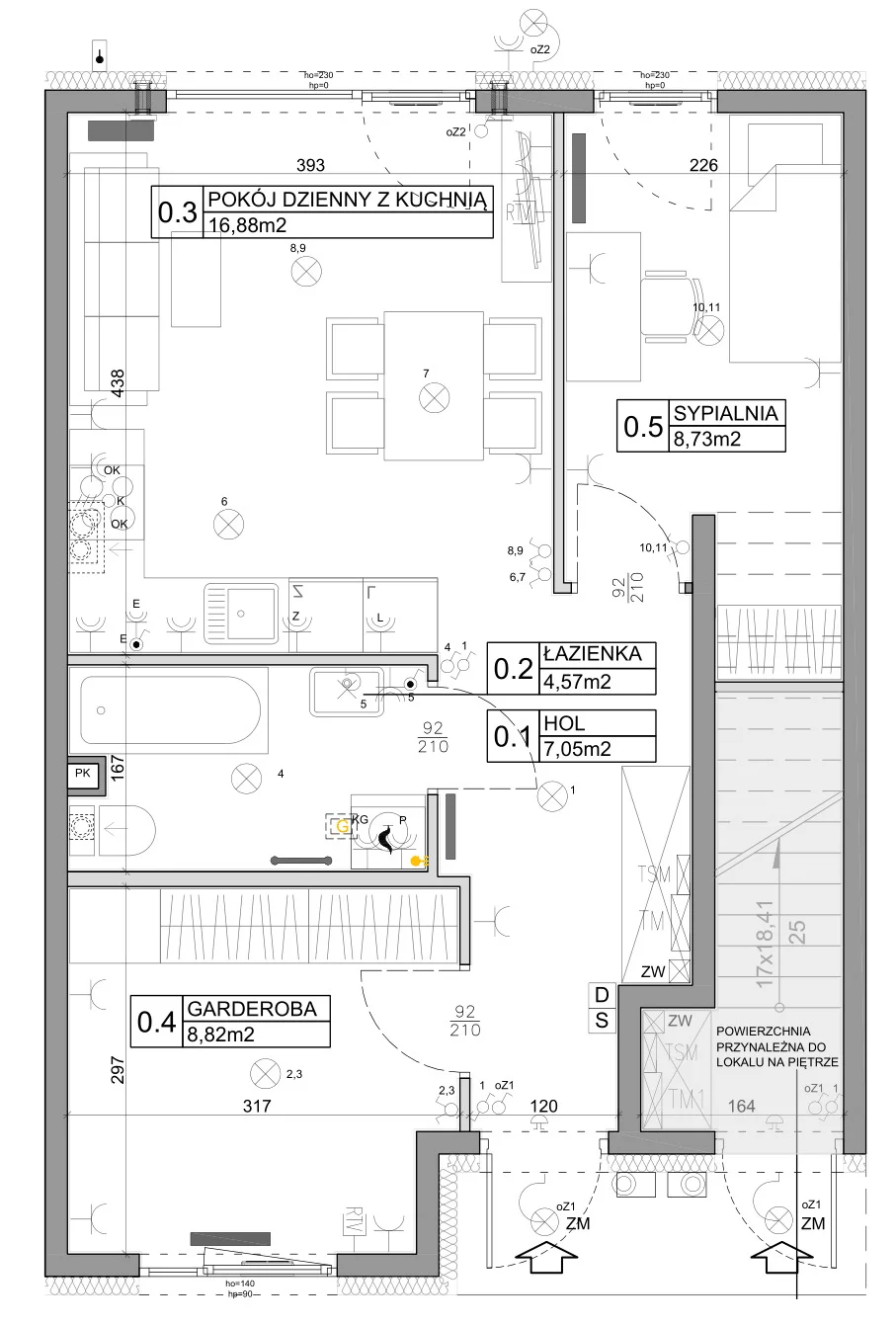 3 pokoje, mieszkanie 48,03 m², parter, oferta nr 65, Manufaktura Marki 2, Marki, ul. Stawowa