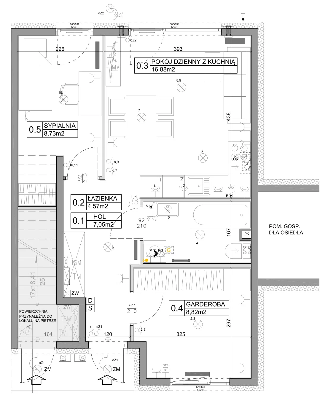 3 pokoje, mieszkanie 48,03 m², parter, oferta nr 95, Manufaktura Marki 2, Marki, ul. Stawowa