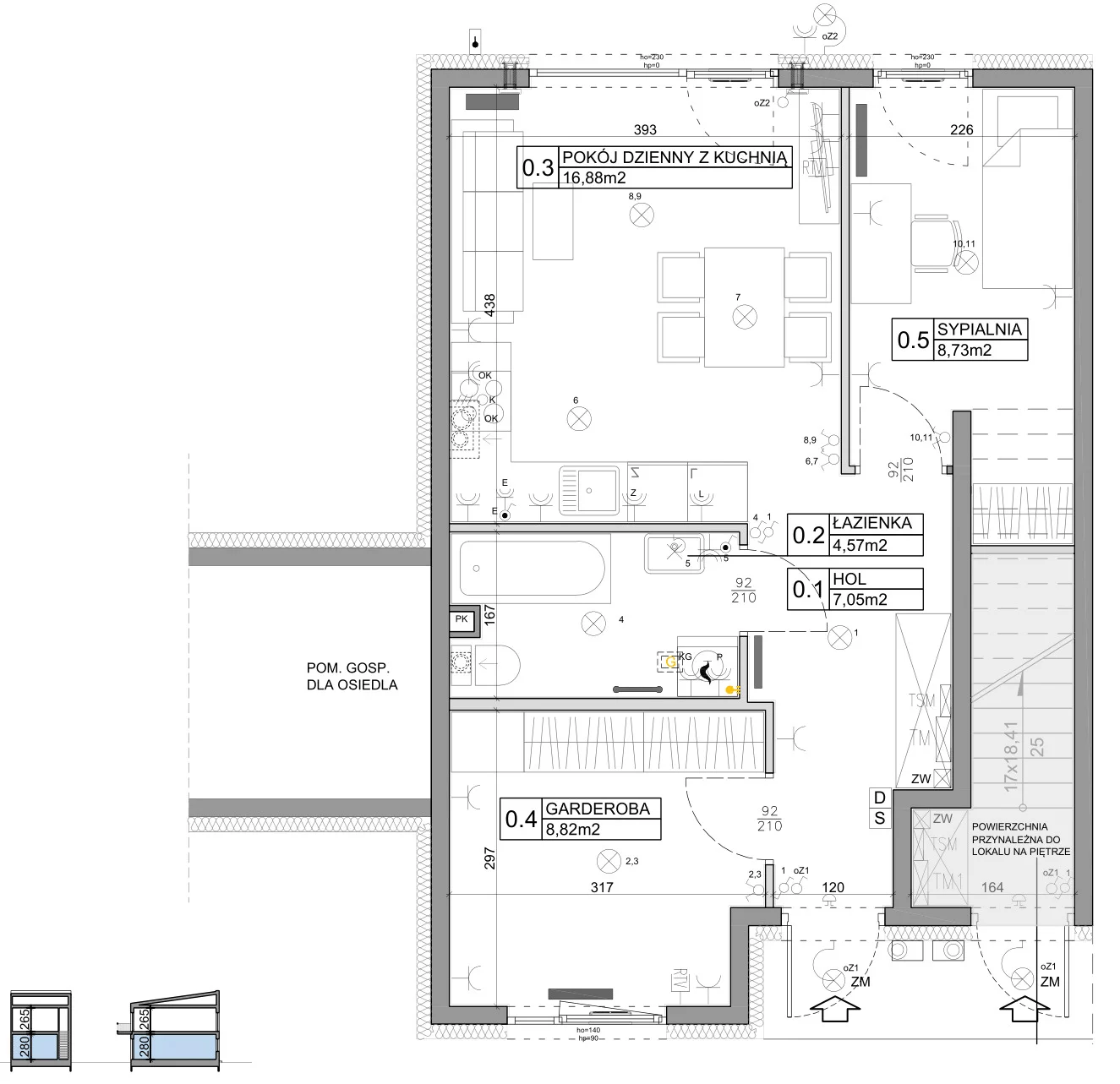 3 pokoje, mieszkanie 48,03 m², parter, oferta nr 97, Manufaktura Marki 2, Marki, ul. Stawowa