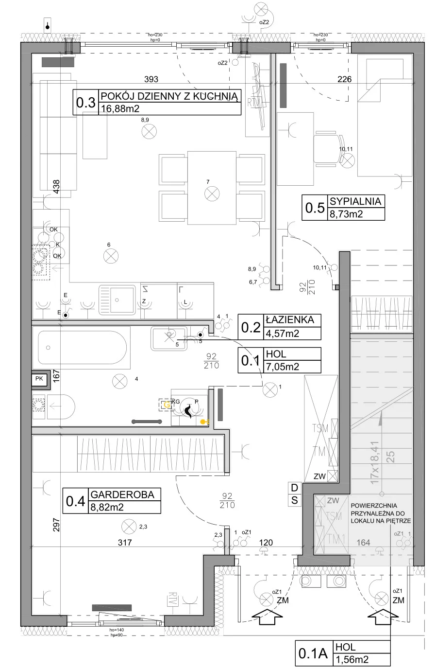 3 pokoje, mieszkanie 48,03 m², parter, oferta nr 105, Manufaktura Marki 2, Marki, ul. Stawowa