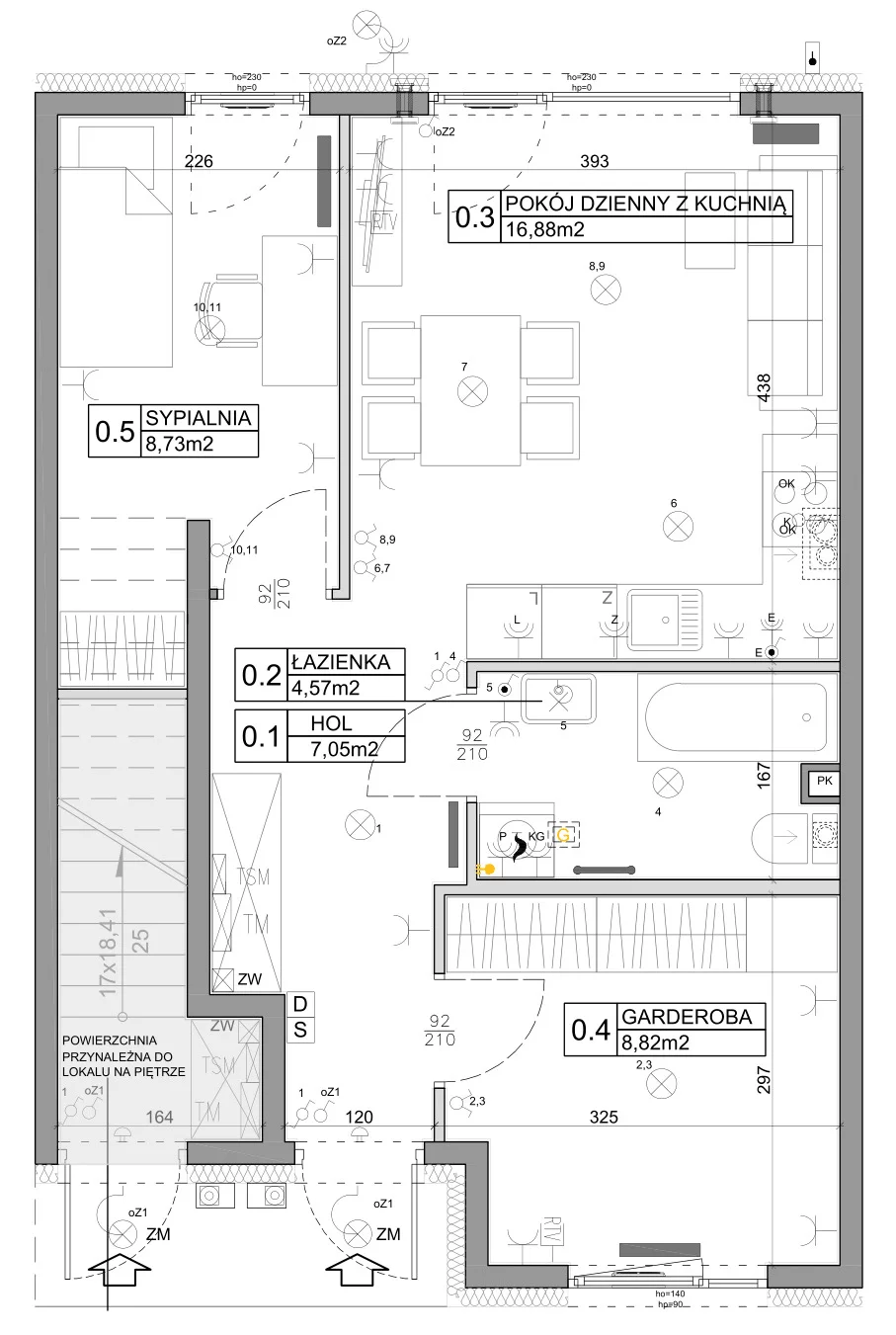 3 pokoje, mieszkanie 48,03 m², parter, oferta nr 107, Manufaktura Marki 2, Marki, ul. Stawowa