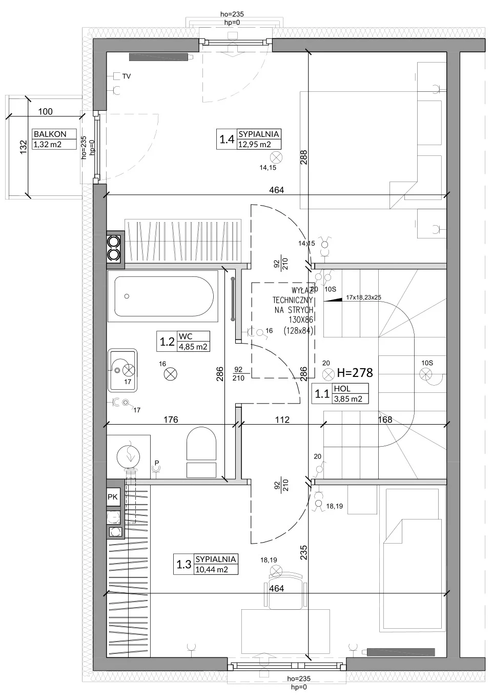 Dom 68,29 m², oferta nr 1A, Osiedle Słoneczne, Sulejówek, ul. Szklarniowa