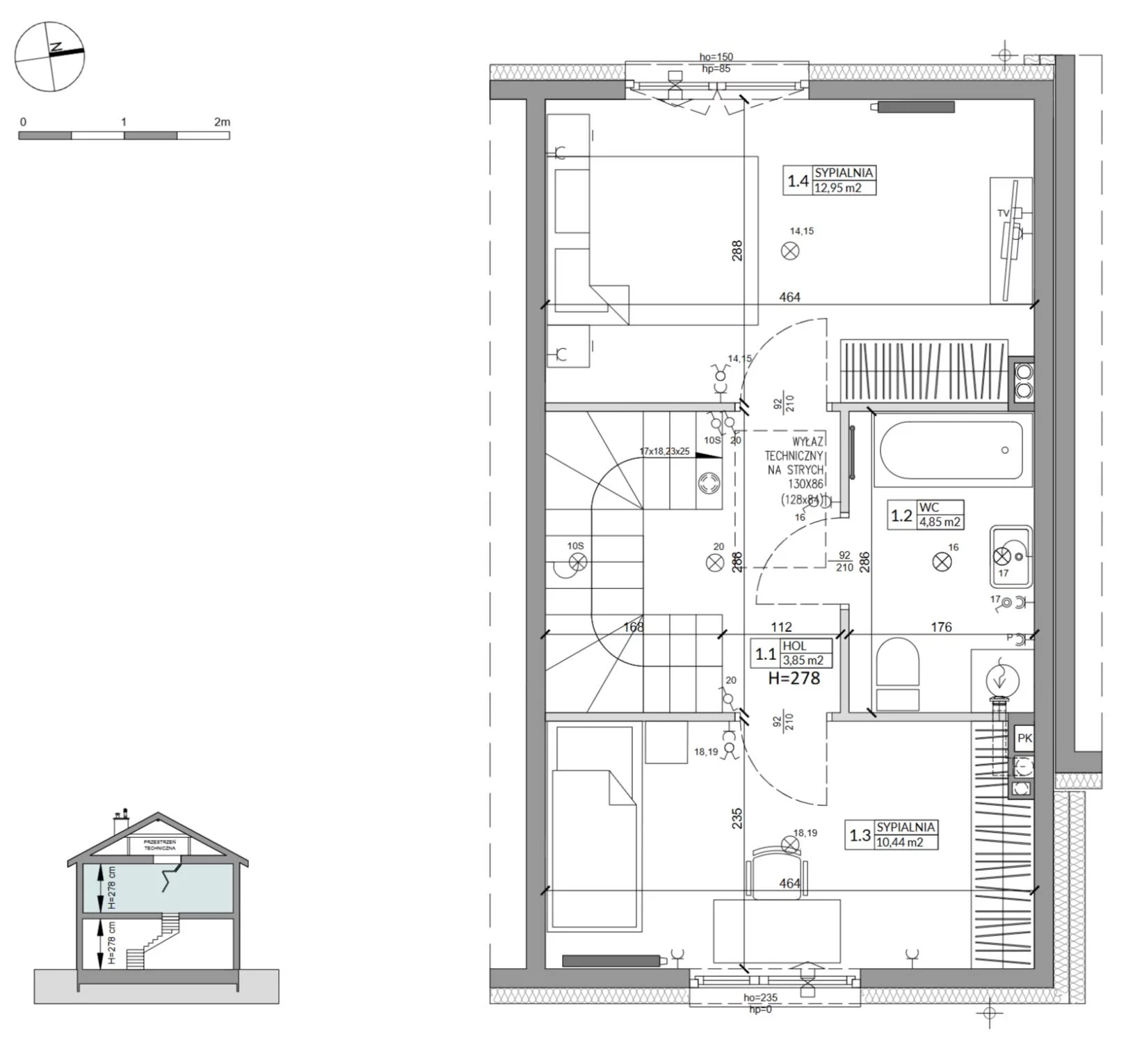 Dom 68,29 m², oferta nr 1B, Osiedle Słoneczne, Sulejówek, ul. Szklarniowa