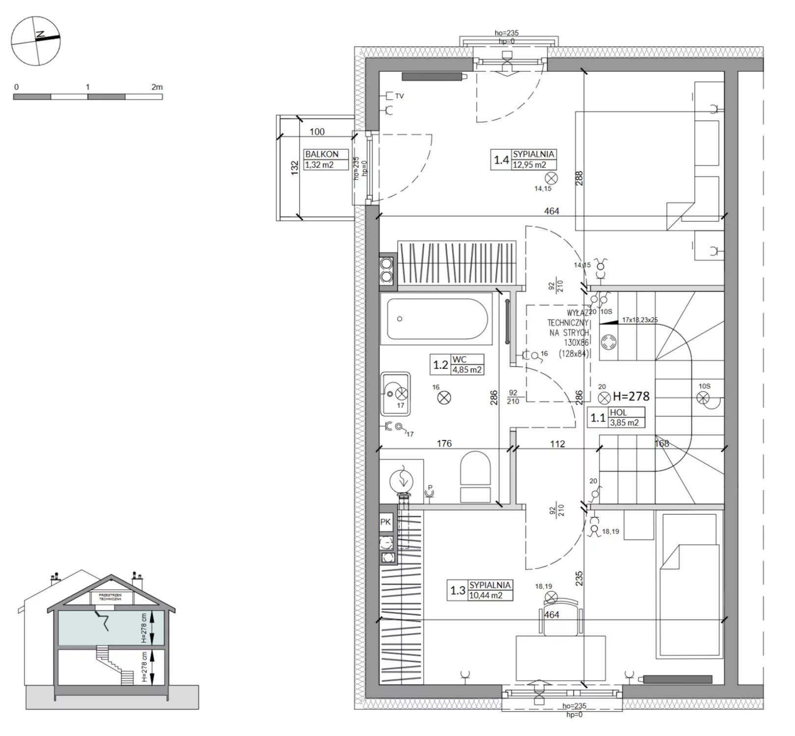 Dom 68,29 m², oferta nr 16A, Osiedle Słoneczne, Sulejówek, ul. Szklarniowa
