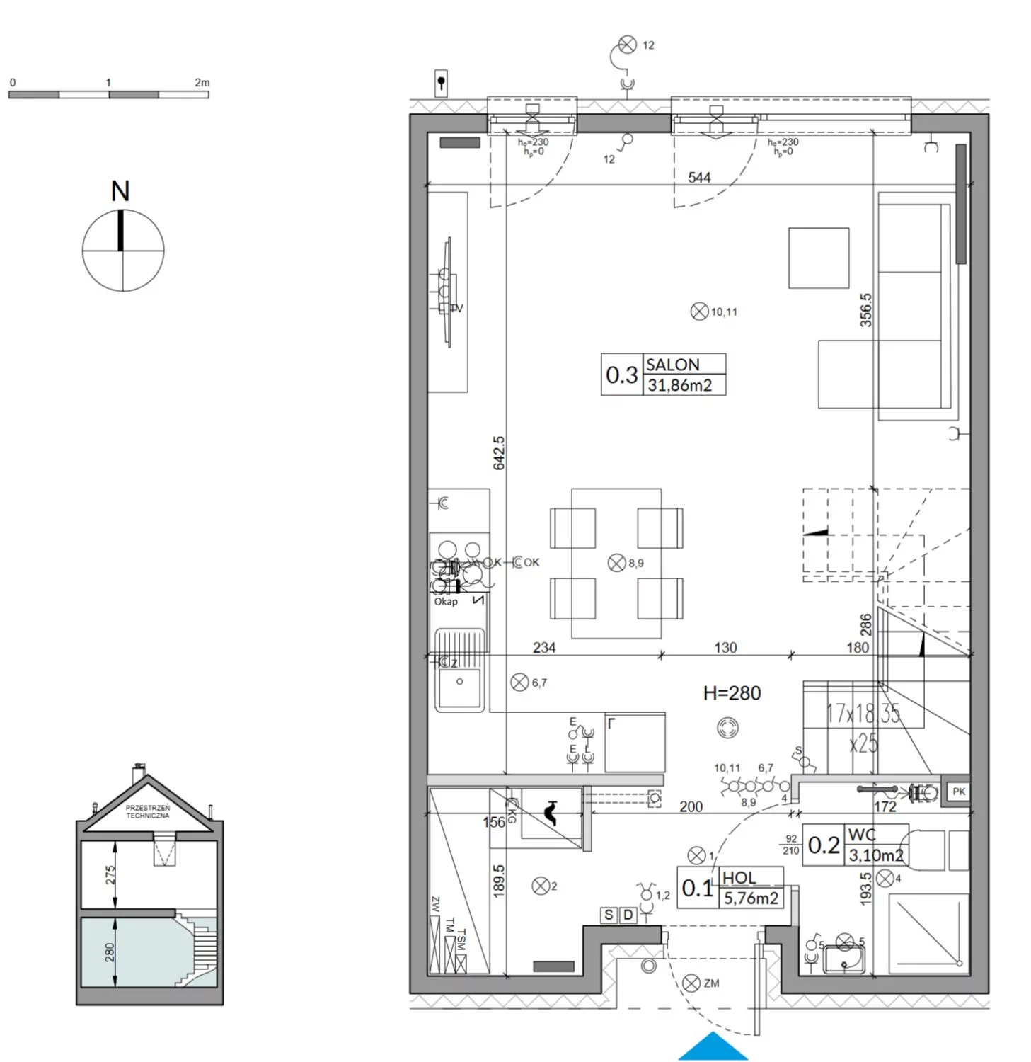 4 pokoje, mieszkanie 86,89 m², parter, oferta nr 1B, Arkady Walendów, Walendów, ul. Brzozowa