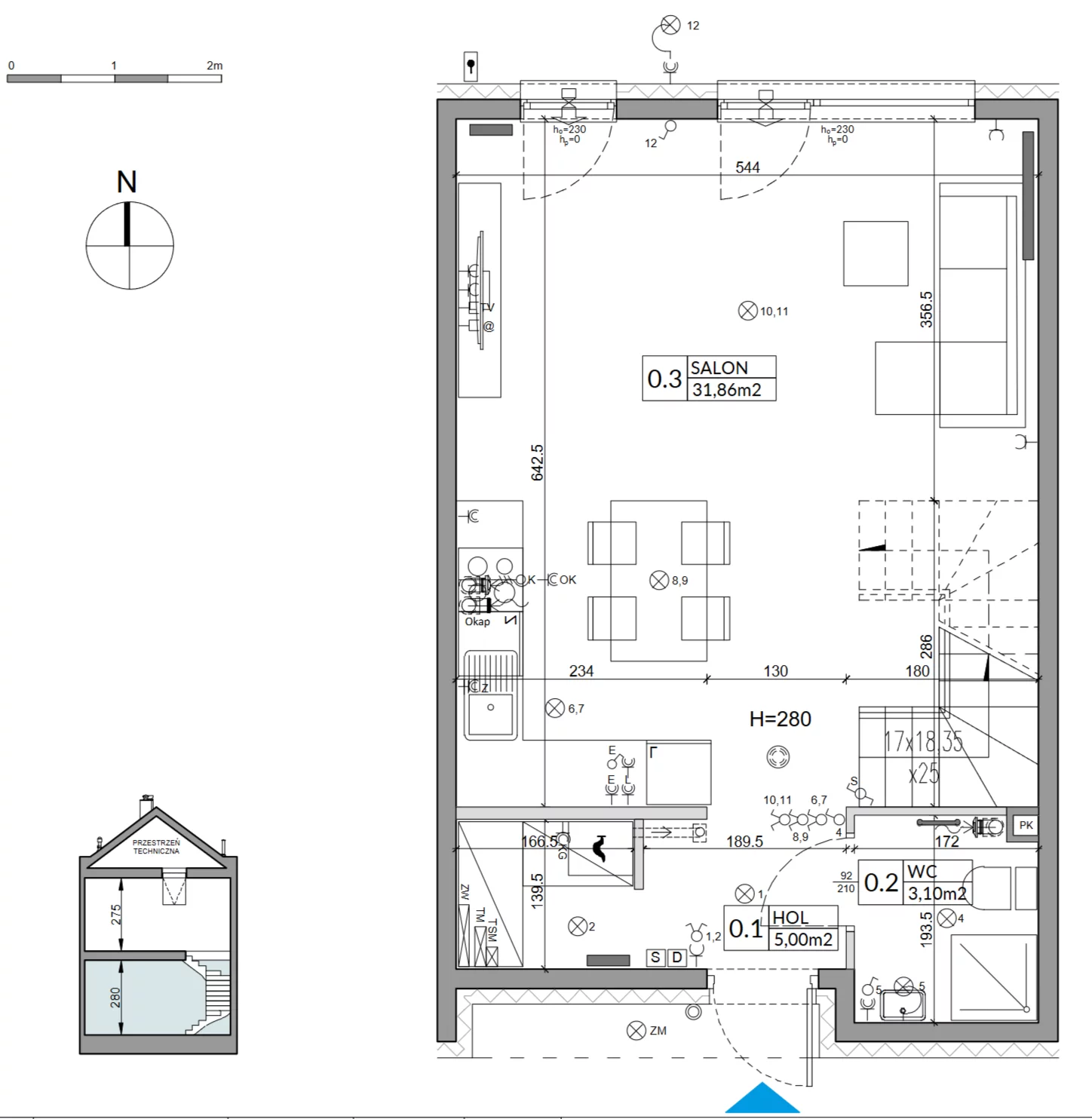 4 pokoje, mieszkanie 86,13 m², parter, oferta nr 2A, Arkady Walendów, Walendów, ul. Brzozowa