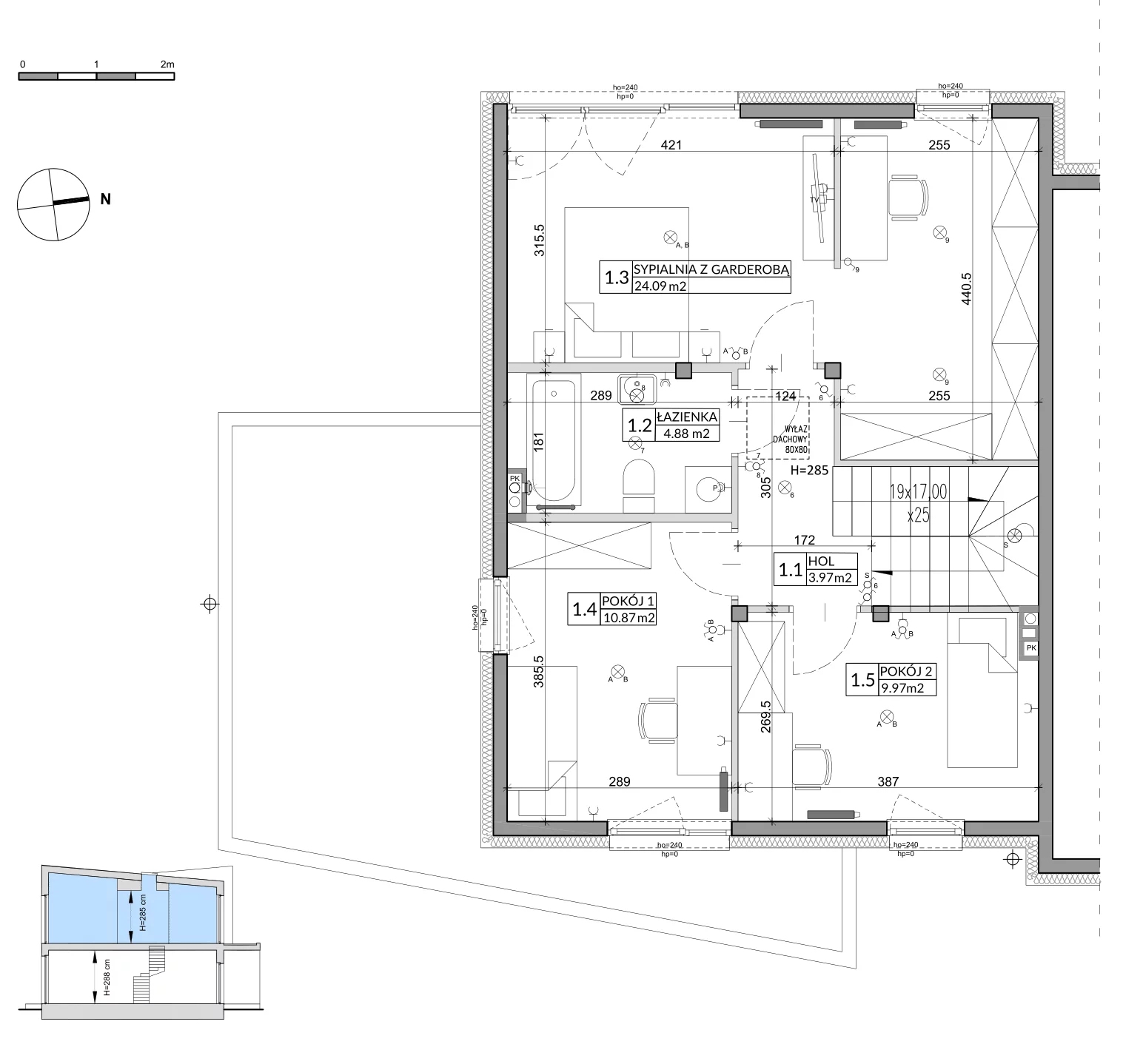 Dom 134,72 m², oferta nr 1A, Miasto Ogród 5, Ożarów Mazowiecki, ul. Dmowskiego