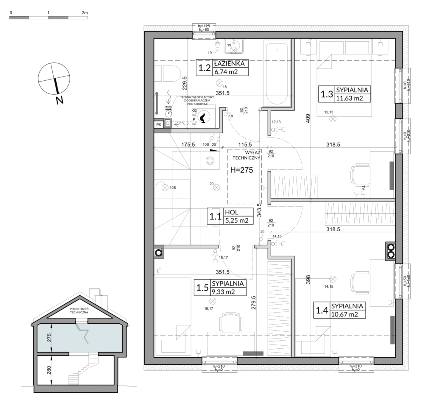 Dom 93,95 m², oferta nr 8A, Nova Magdalenka 7, Słomin, ul. Janczewicka