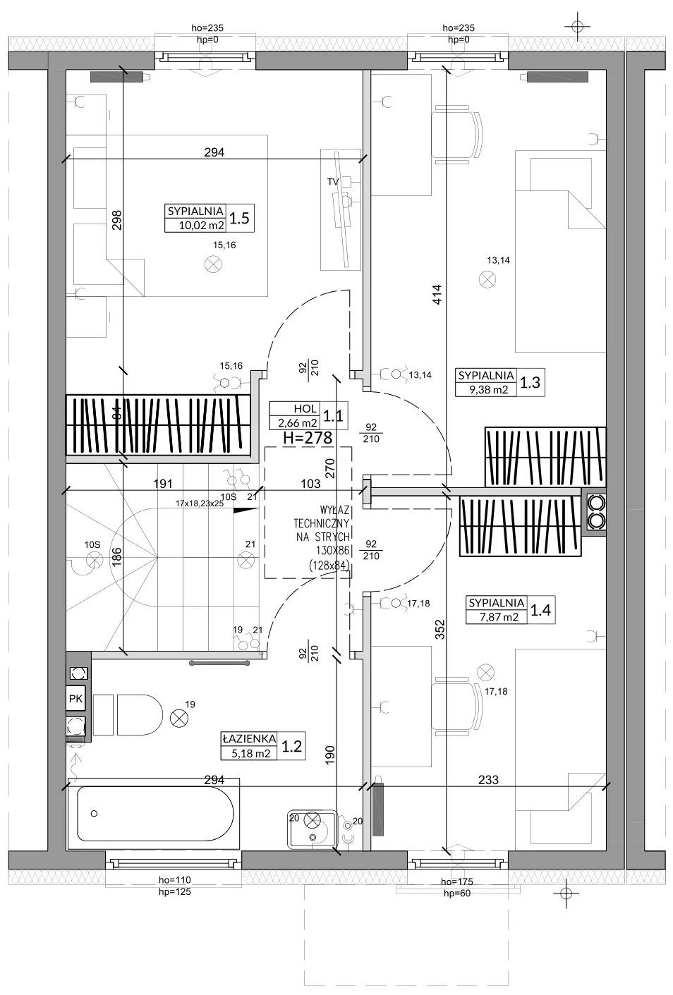 Dom 79,06 m², oferta nr 2B, Osiedle Słoneczne, Sulejówek, ul. Szklarniowa