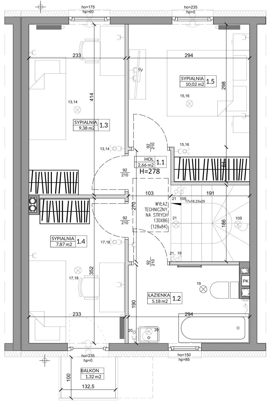 Dom 79,06 m², oferta nr 3A, Osiedle Słoneczne, Sulejówek, ul. Szklarniowa