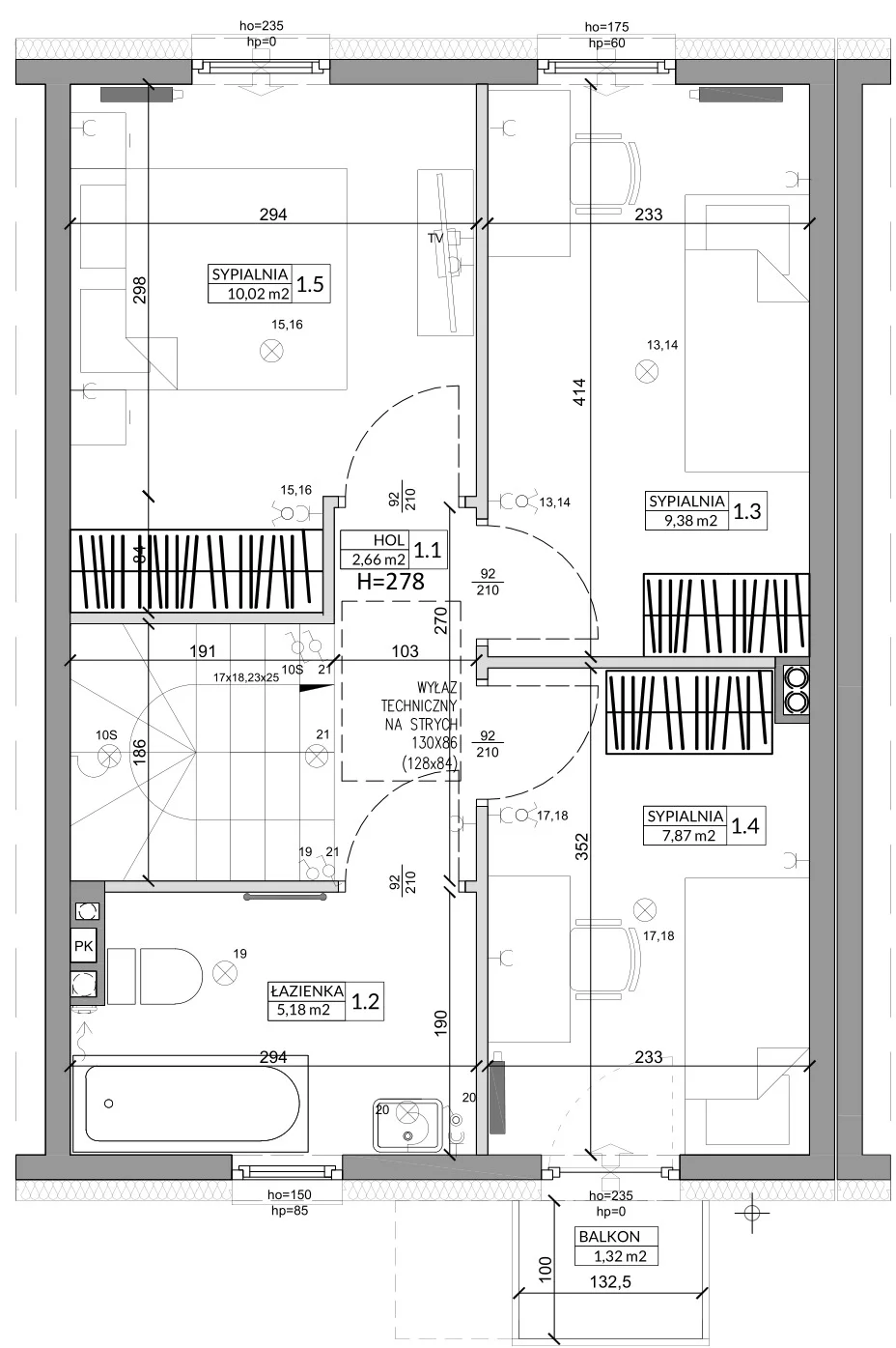 Dom 79,06 m², oferta nr 3B, Osiedle Słoneczne, Sulejówek, ul. Szklarniowa