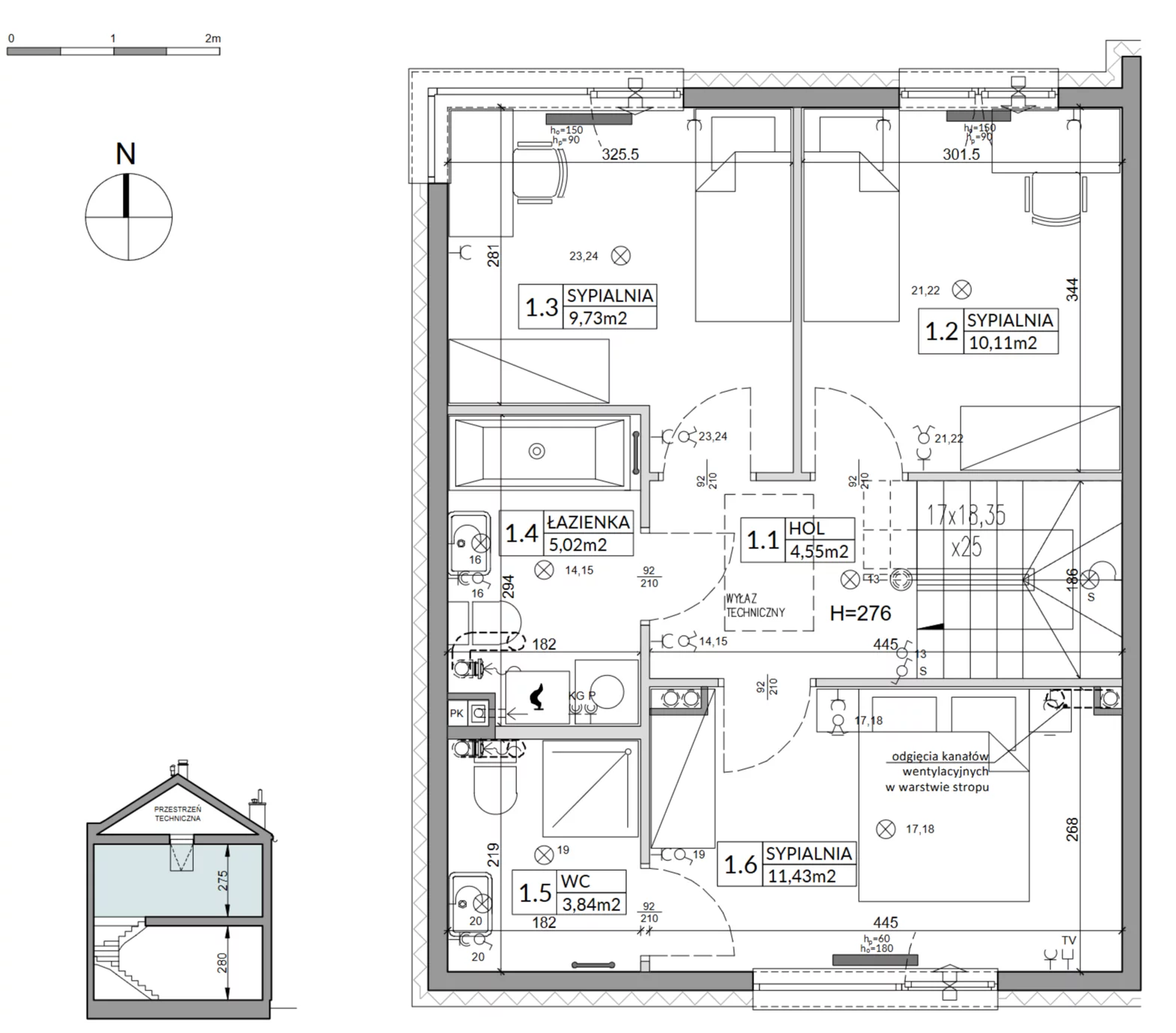 5 pokoi, mieszkanie 96,76 m², parter, oferta nr 1A, Arkady Walendów, Walendów, ul. Brzozowa