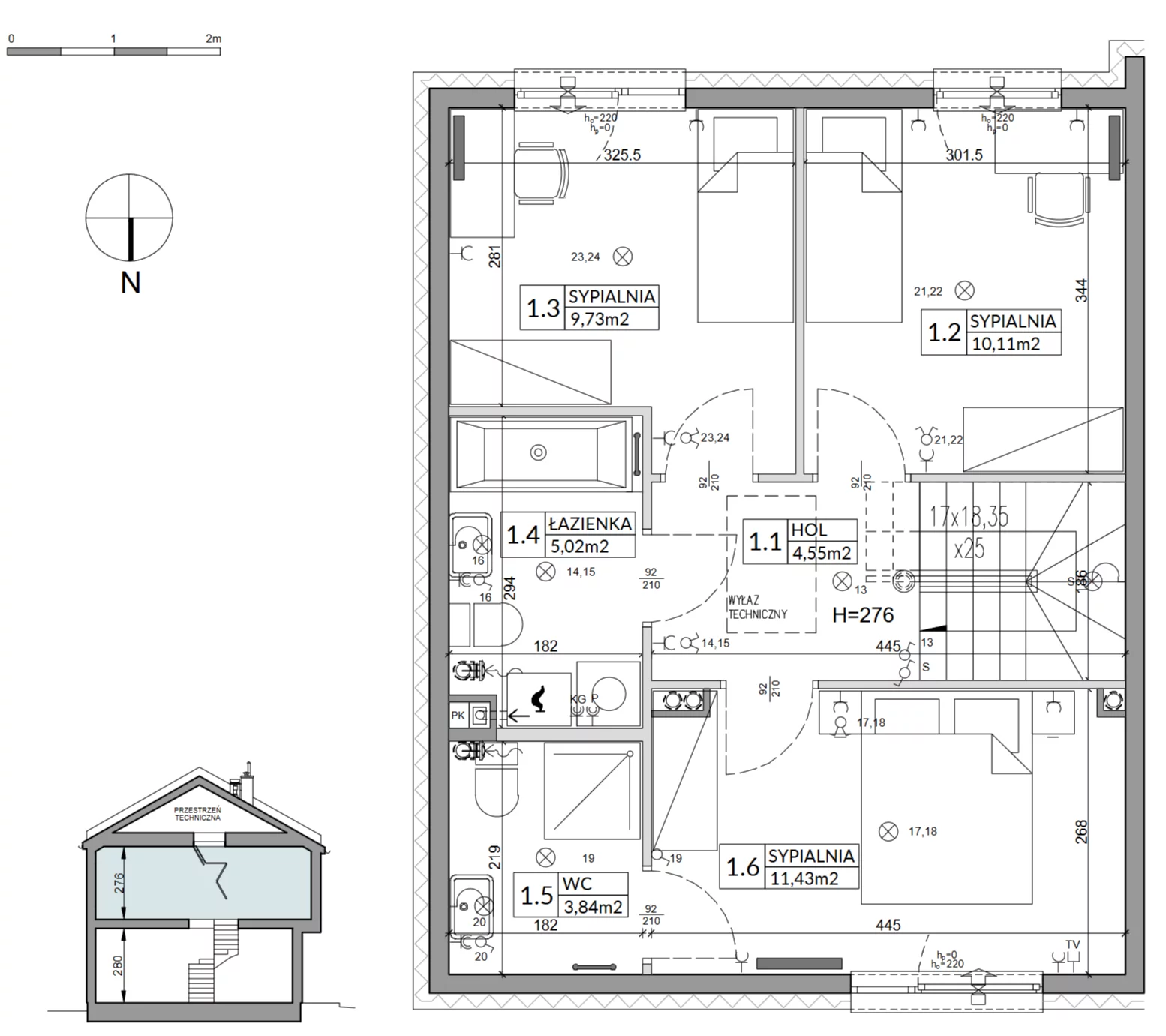 5 pokoi, mieszkanie 96,76 m², parter, oferta nr 3A, Arkady Walendów, Walendów, ul. Brzozowa