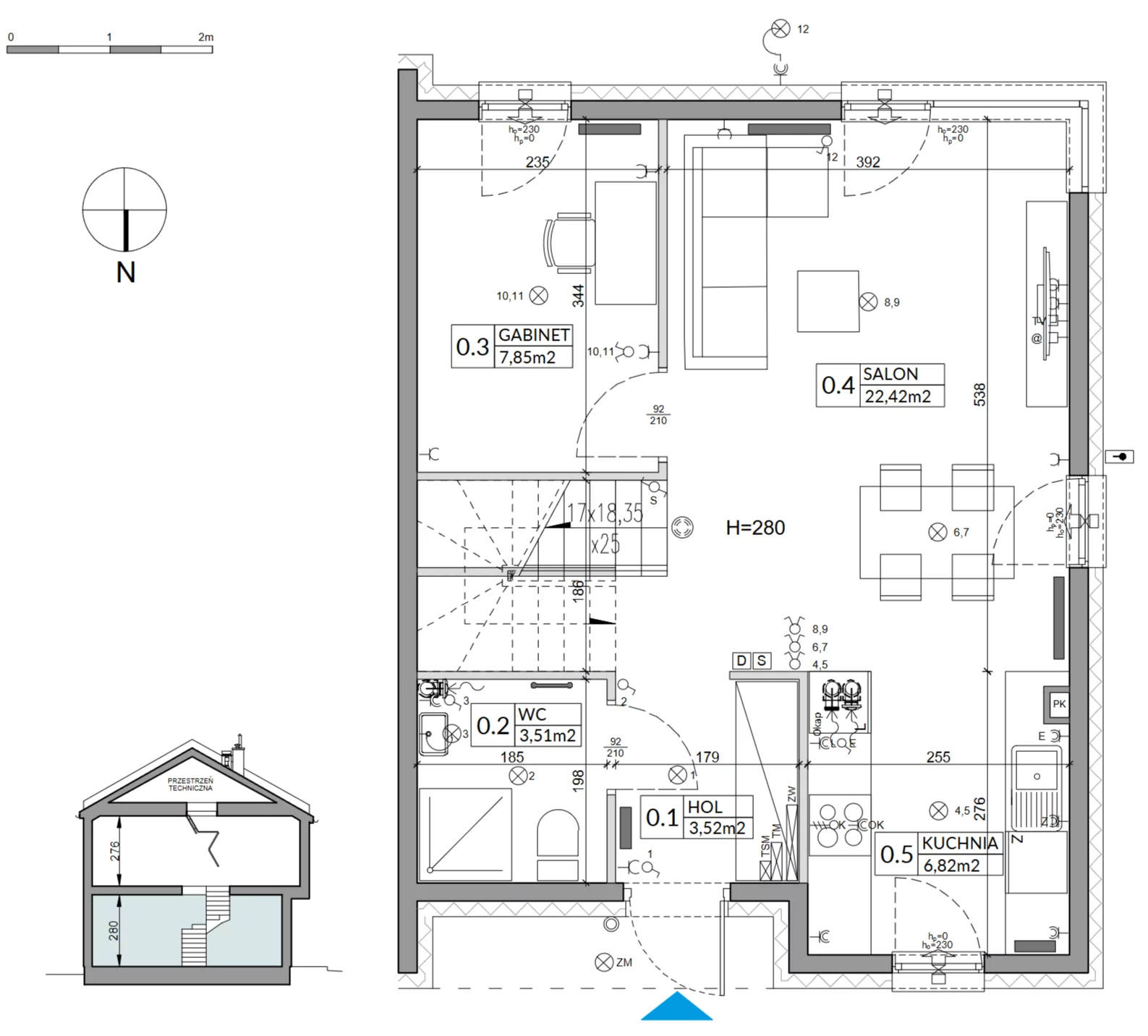 5 pokoi, mieszkanie 96,76 m², parter, oferta nr 4B, Arkady Walendów, Walendów, ul. Brzozowa