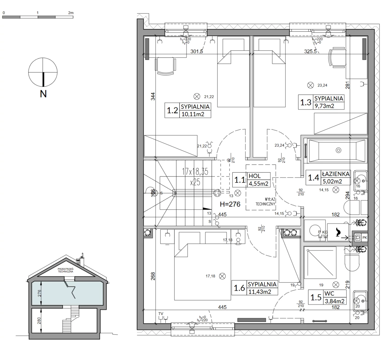 5 pokoi, mieszkanie 96,76 m², parter, oferta nr 4B, Arkady Walendów, Walendów, ul. Brzozowa
