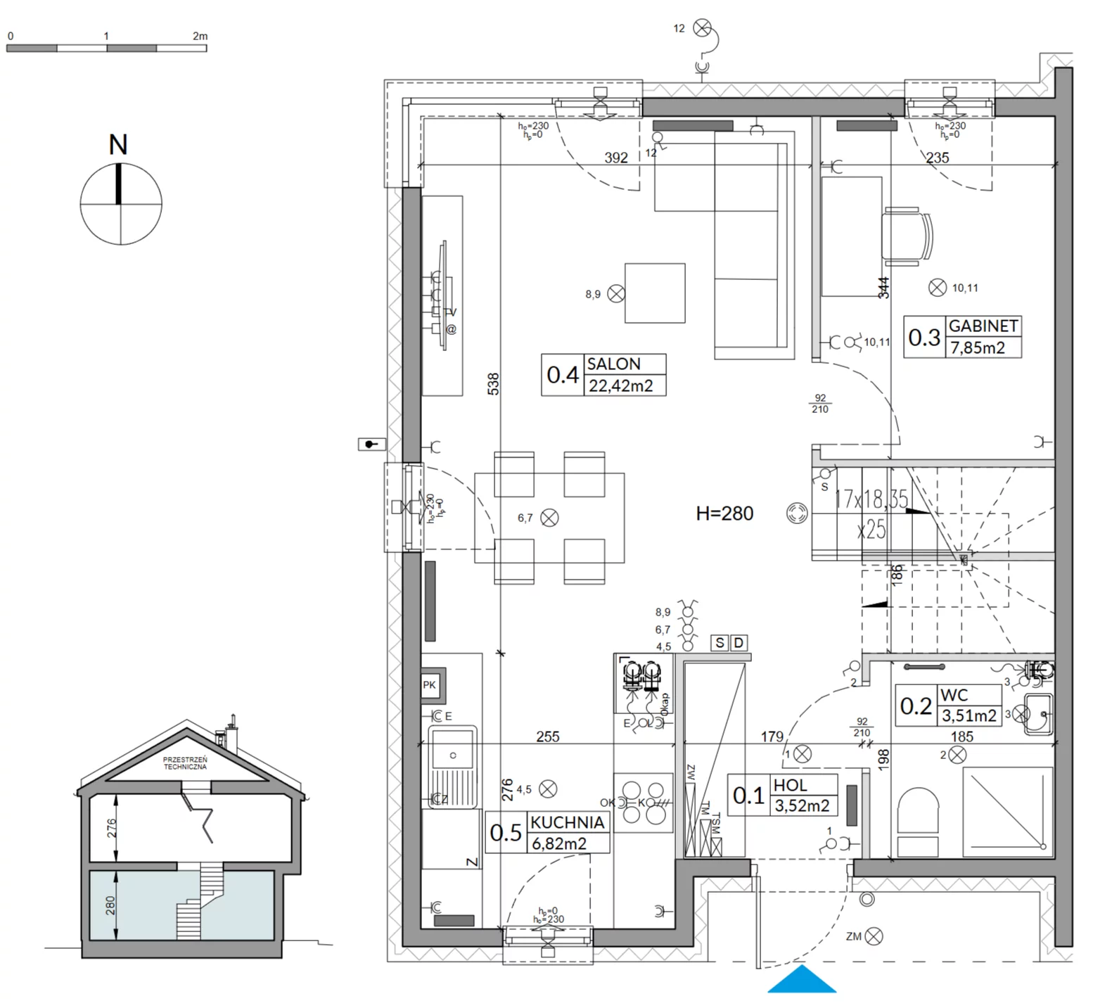 5 pokoi, mieszkanie 96,76 m², parter, oferta nr 5A, Arkady Walendów, Walendów, ul. Brzozowa