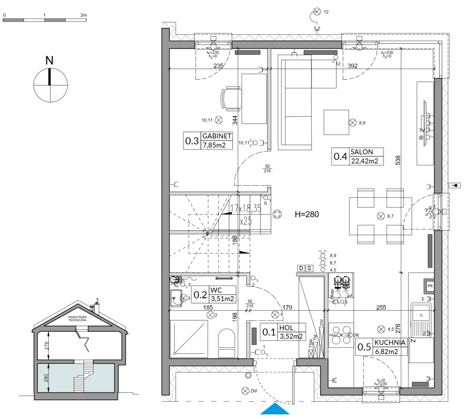 5 pokoi, mieszkanie 96,76 m², parter, oferta nr 6B, Arkady Walendów, Walendów, ul. Brzozowa