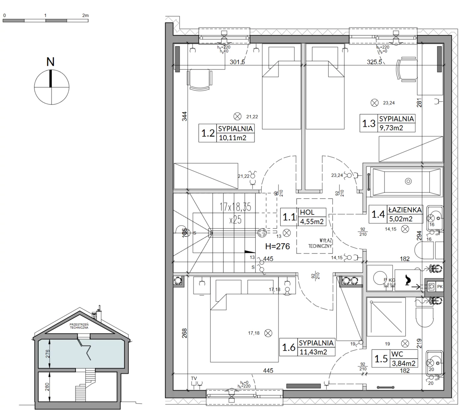 5 pokoi, mieszkanie 96,76 m², parter, oferta nr 6B, Arkady Walendów, Walendów, ul. Brzozowa