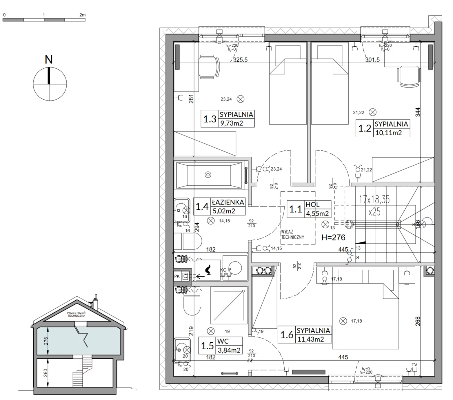 5 pokoi, mieszkanie 96,76 m², parter, oferta nr 7A, Arkady Walendów, Walendów, ul. Brzozowa