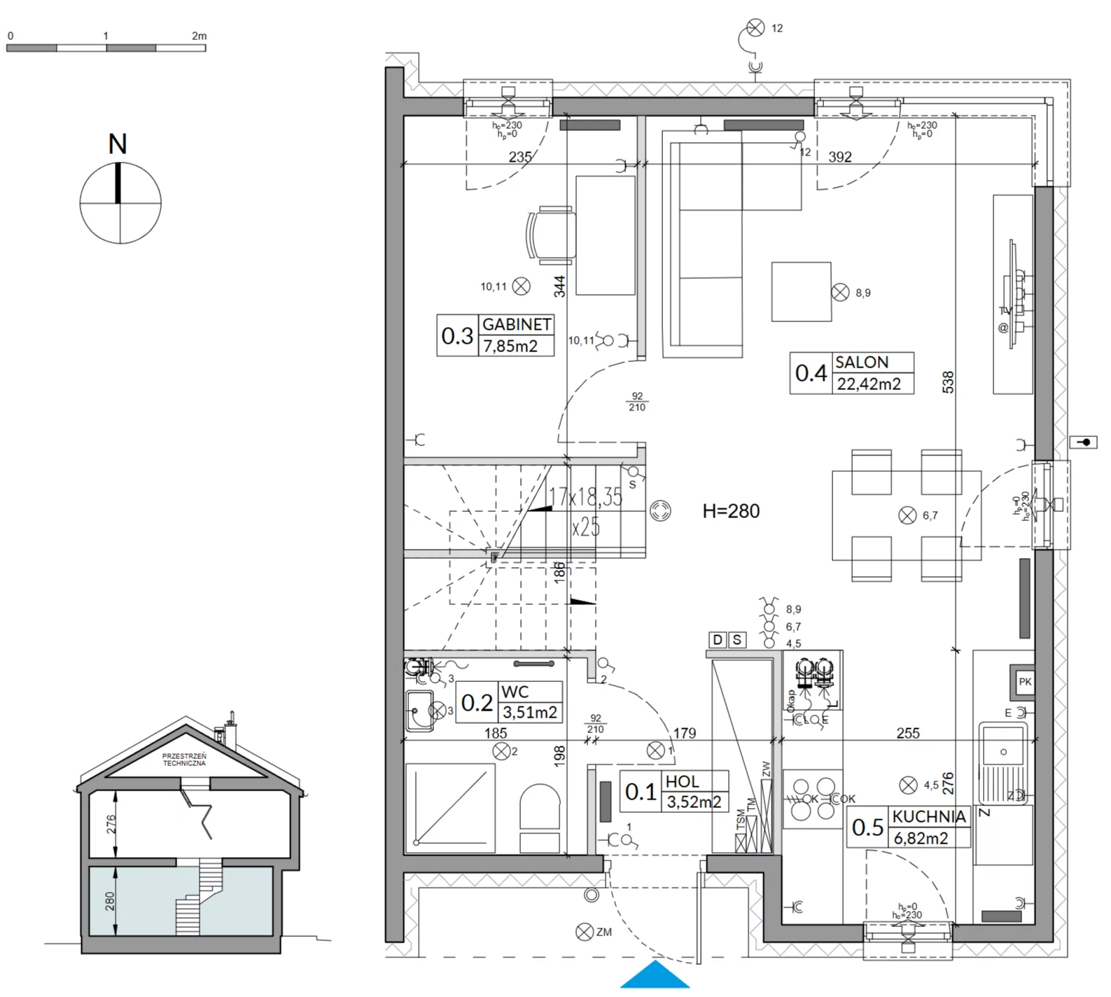 5 pokoi, mieszkanie 96,76 m², parter, oferta nr 9B, Arkady Walendów, Walendów, ul. Brzozowa