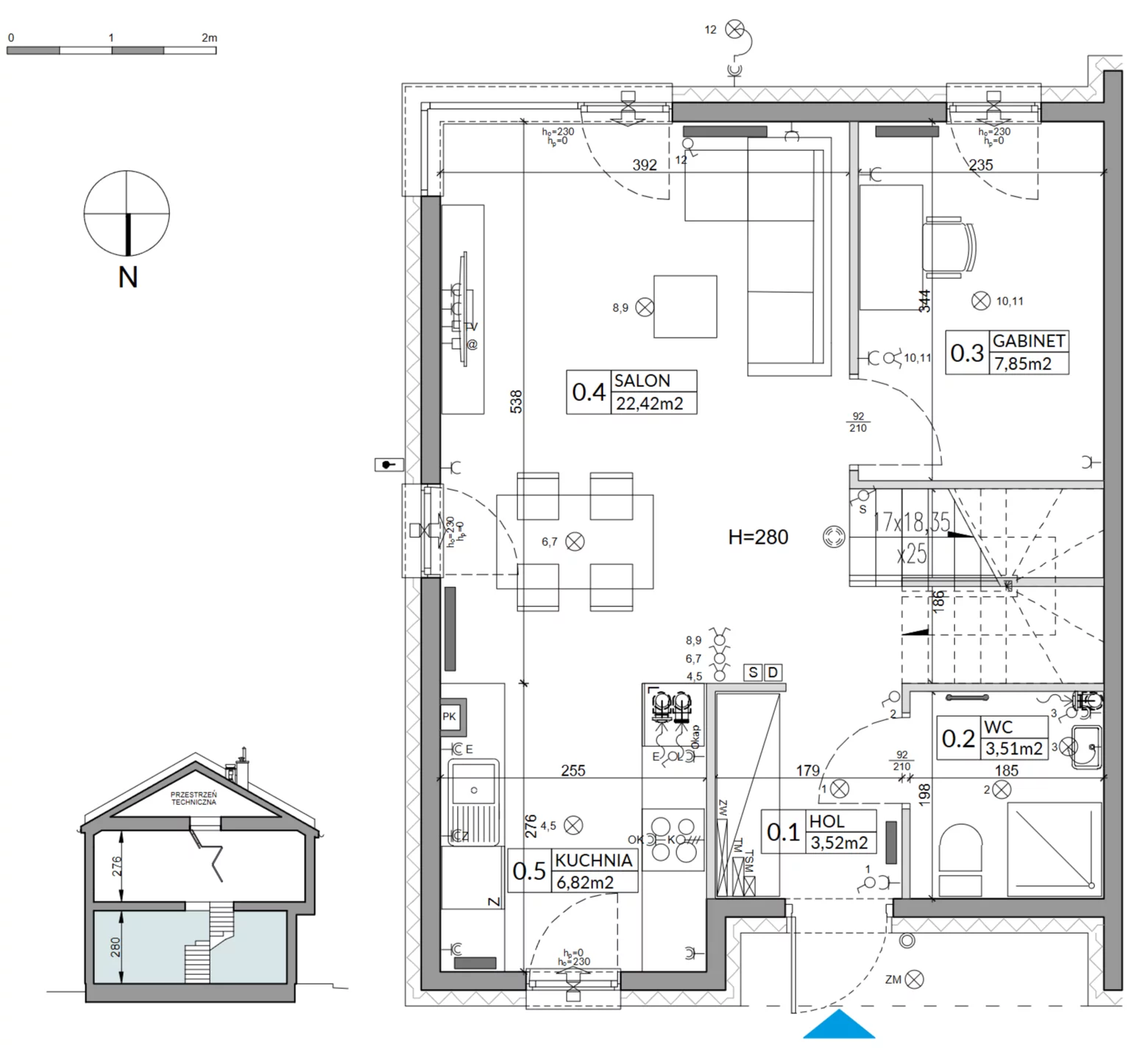 5 pokoi, mieszkanie 96,76 m², parter, oferta nr 15A, Arkady Walendów, Walendów, ul. Brzozowa