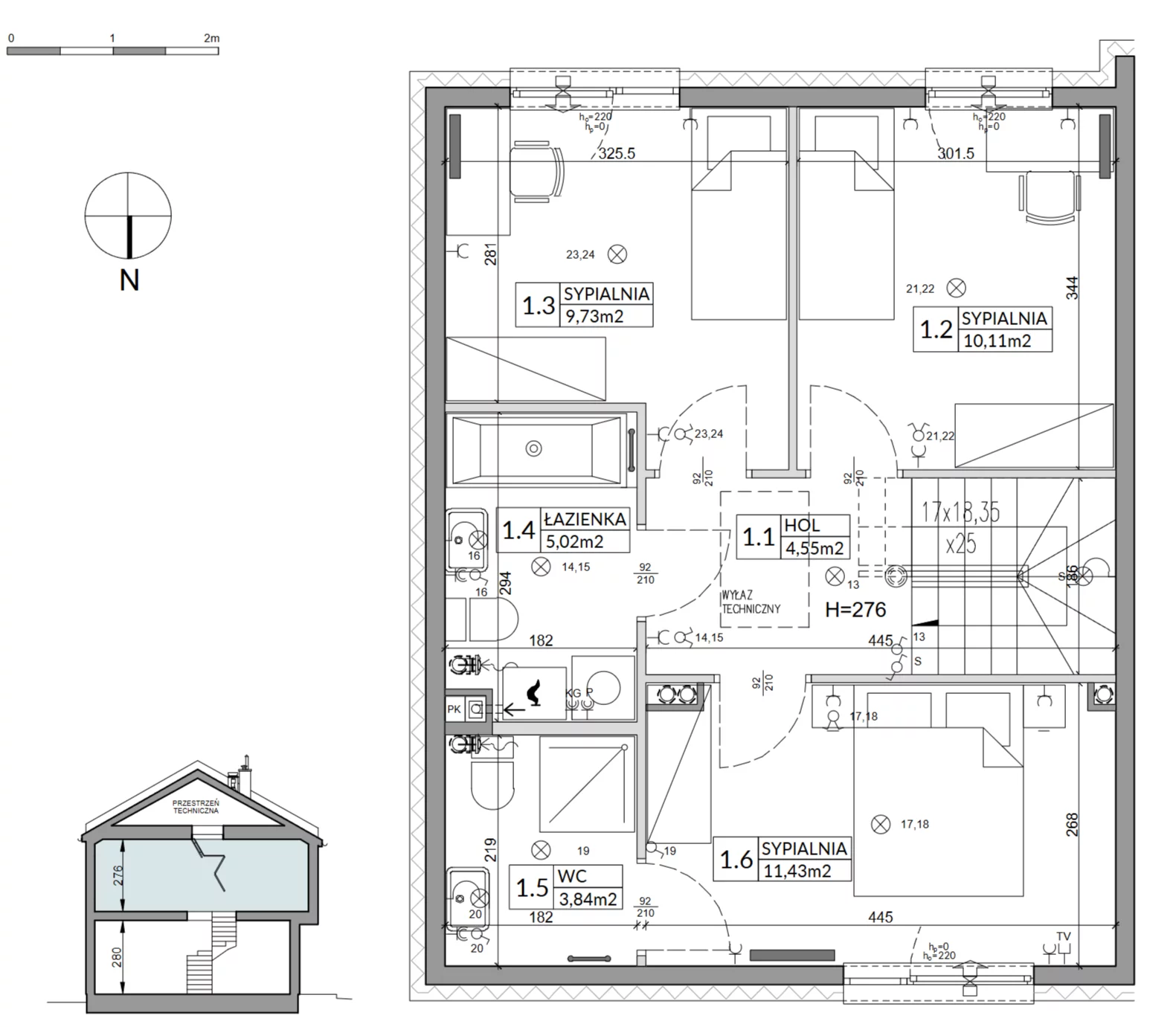 5 pokoi, mieszkanie 96,76 m², parter, oferta nr 15A, Arkady Walendów, Walendów, ul. Brzozowa